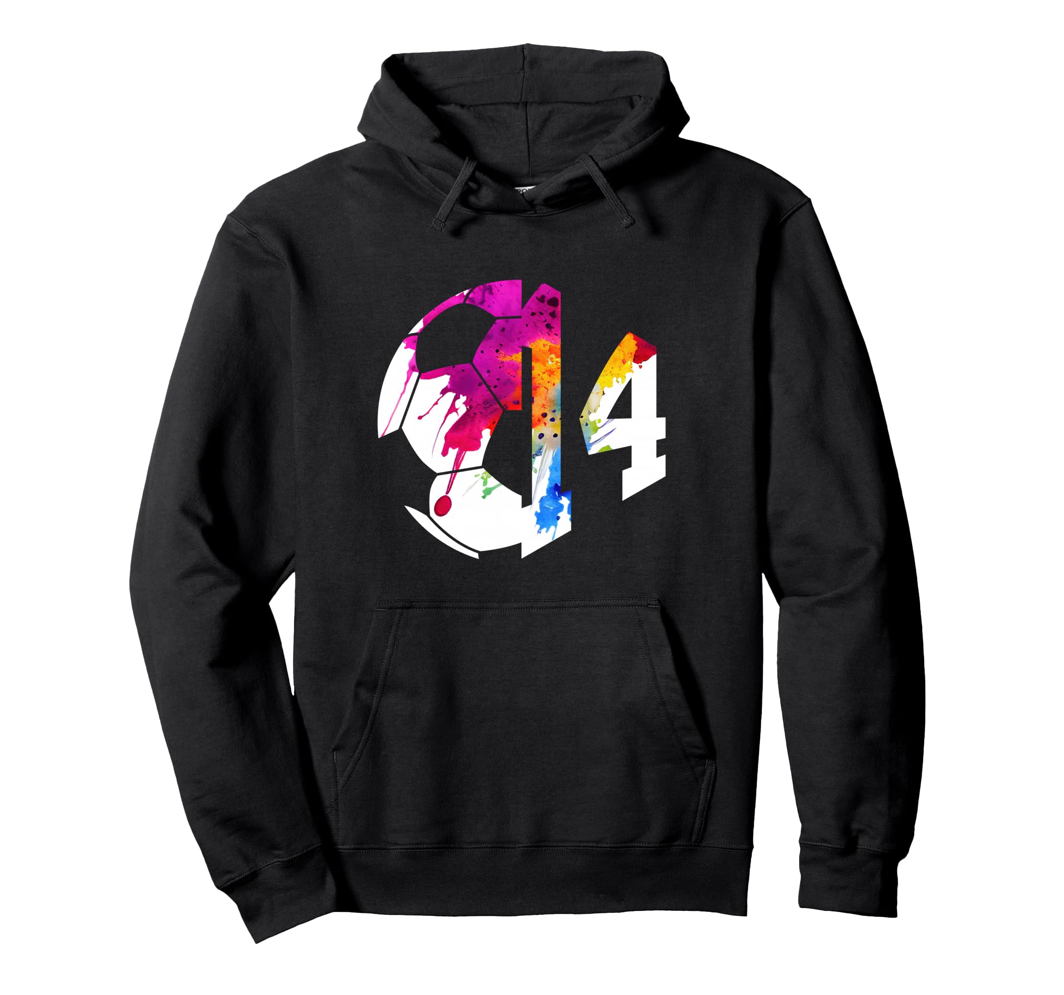 Number 14 Years Soccer 14Th Birthday Hoodie - Aesthetic Graphic Unisex - T-Shirt, Sweatshirt, Hoodie