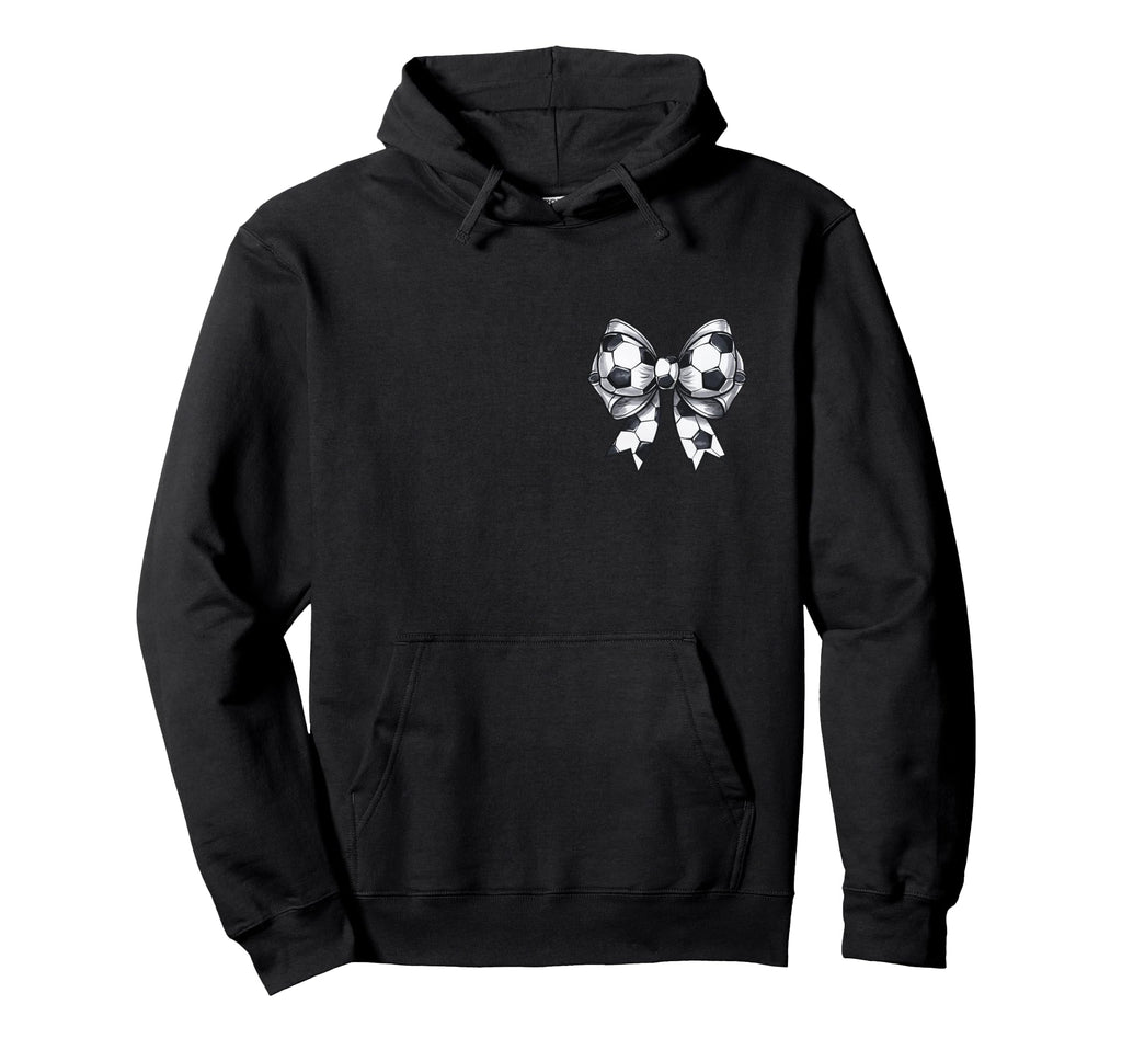 Soccer Sister Coquette Bow Front Back Hoodie - Casual Everyday Wear Unisex - T-Shirt, Sweatshirt, Hoodie