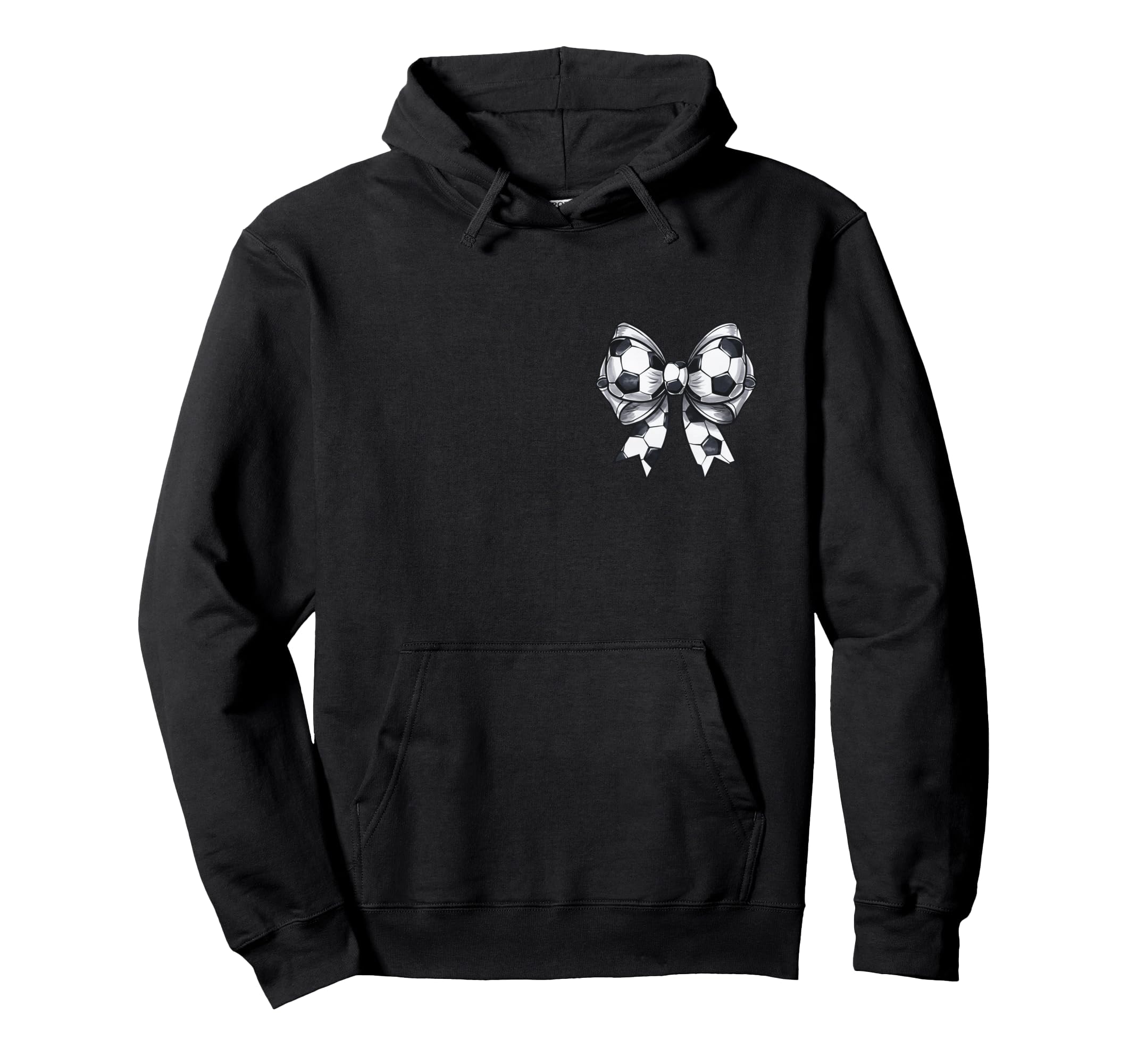 Soccer Sister Coquette Bow Front Back Hoodie - Casual Everyday Wear Unisex - T-Shirt, Sweatshirt, Hoodie