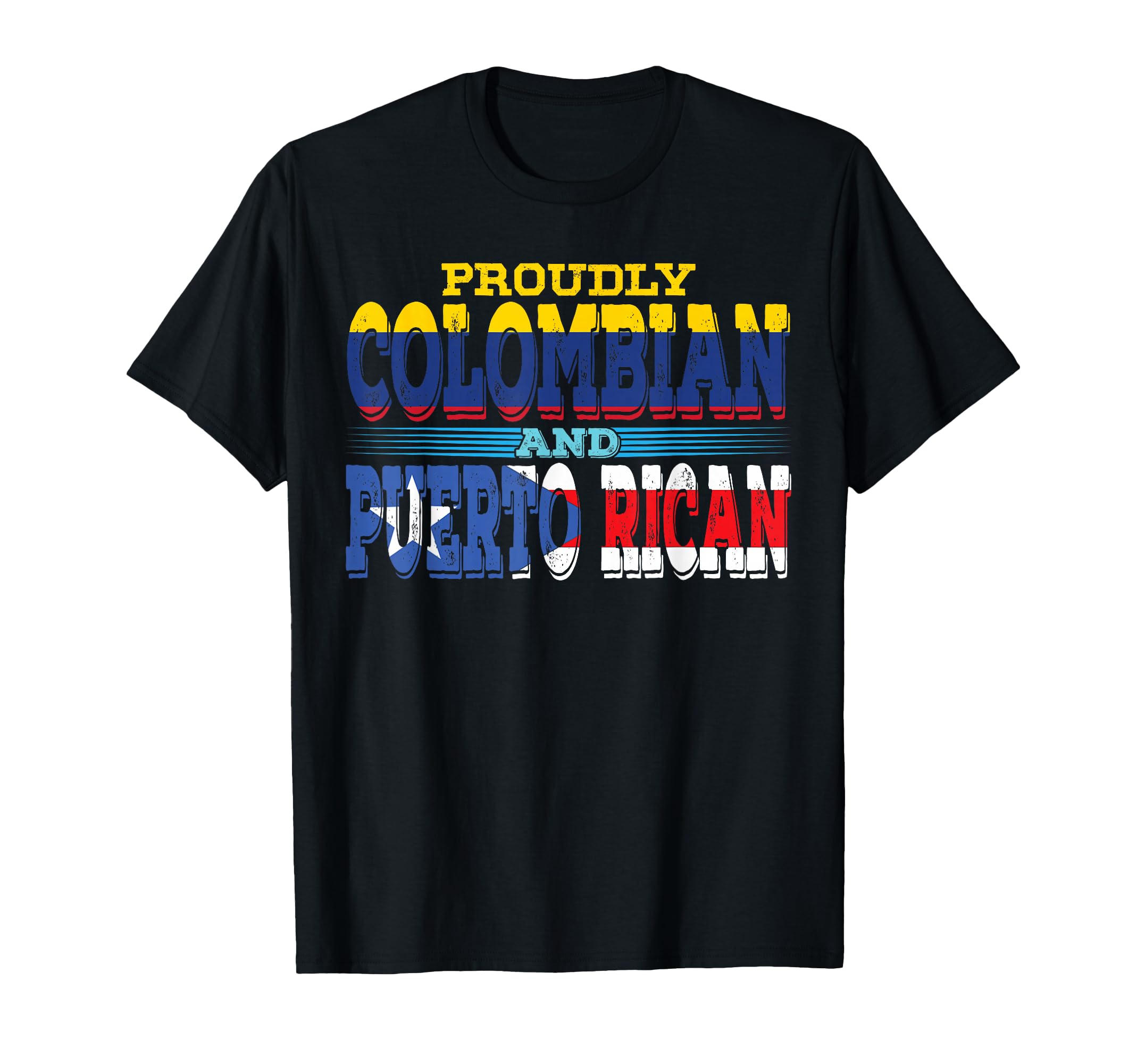 Puerto Rico Colombia Flag Half Puerto T-Shirt - Trendy Graphic for Adults - T-Shirt, Sweatshirt, Hoodie
