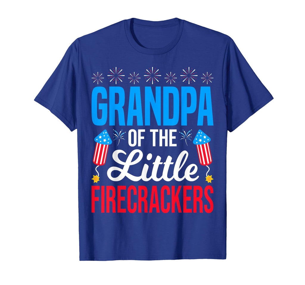 Grandpa Little Firecrackers 4Th July T-Shirt - Custom Art Print Men Women - T-Shirt, Sweatshirt, Hoodie