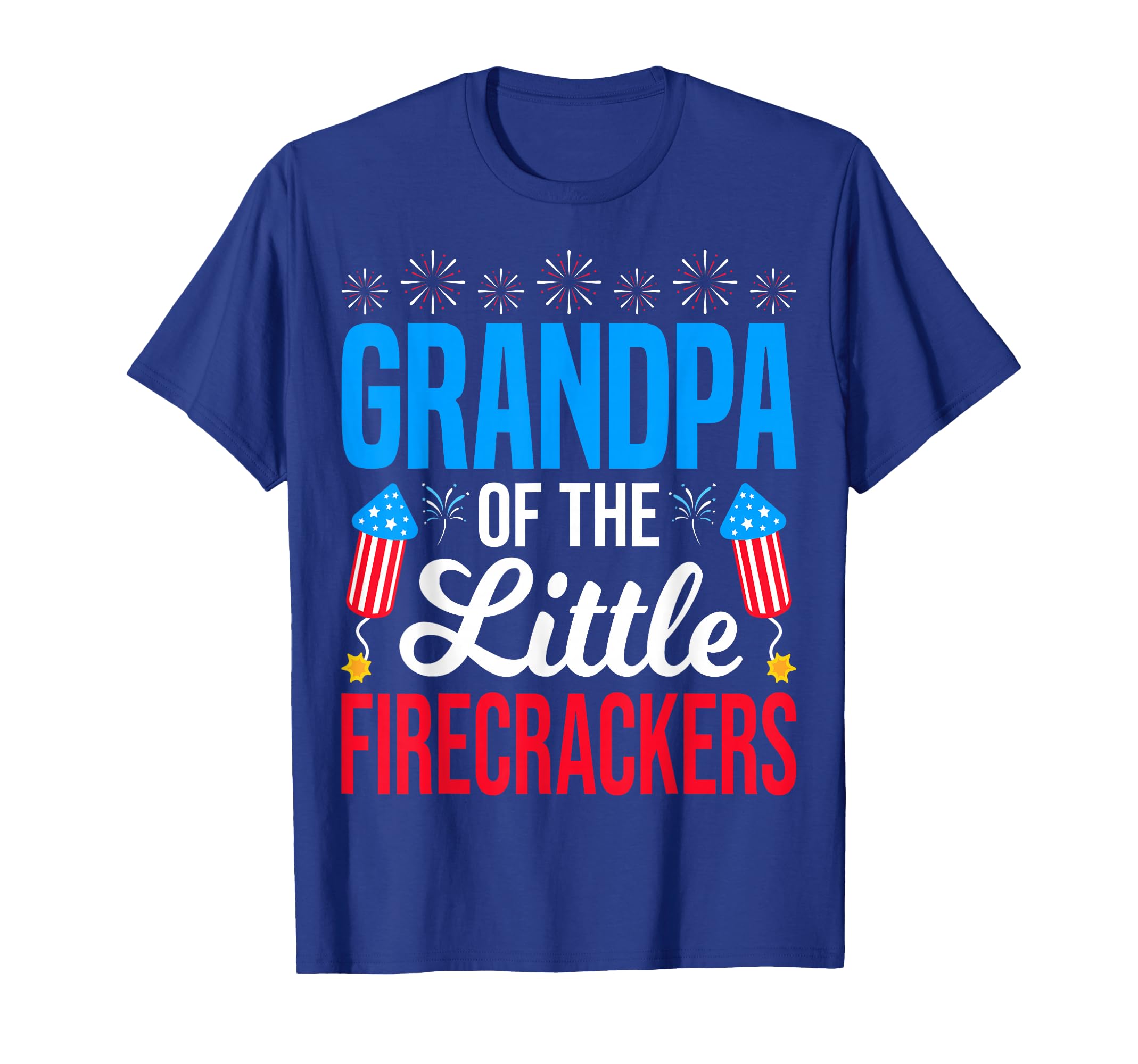 Grandpa Little Firecrackers 4Th July T-Shirt - Custom Art Print Men Women - T-Shirt, Sweatshirt, Hoodie