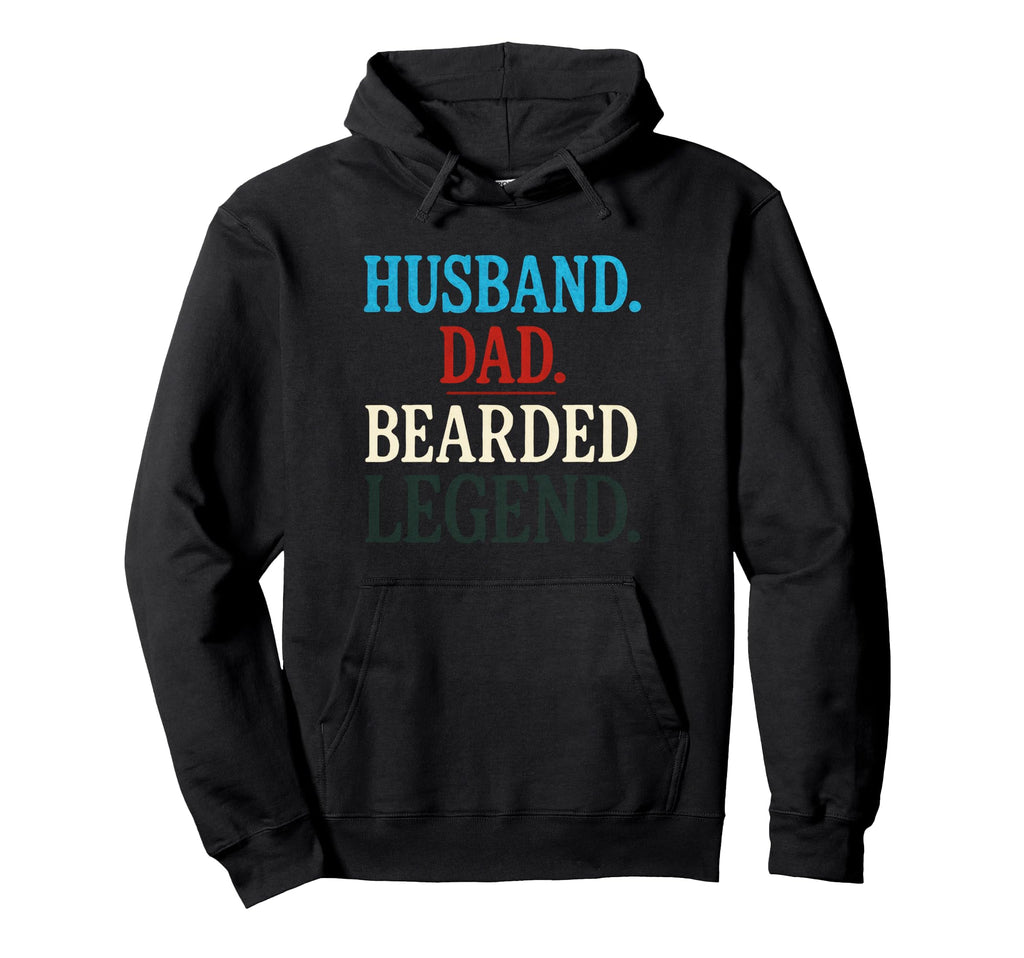 Husband Dad Bearded Legend Funny Beard Hoodie - Trendy Graphic Unisex - T-Shirt, Sweatshirt, Hoodie