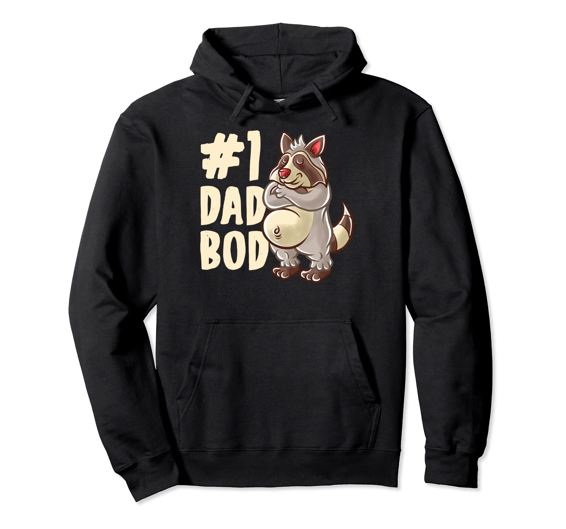 Raccoon Dad Best Dad Bod Daddy Papa Hoodie - Aesthetic Graphic Men Women - T-Shirt, Sweatshirt, Hoodie