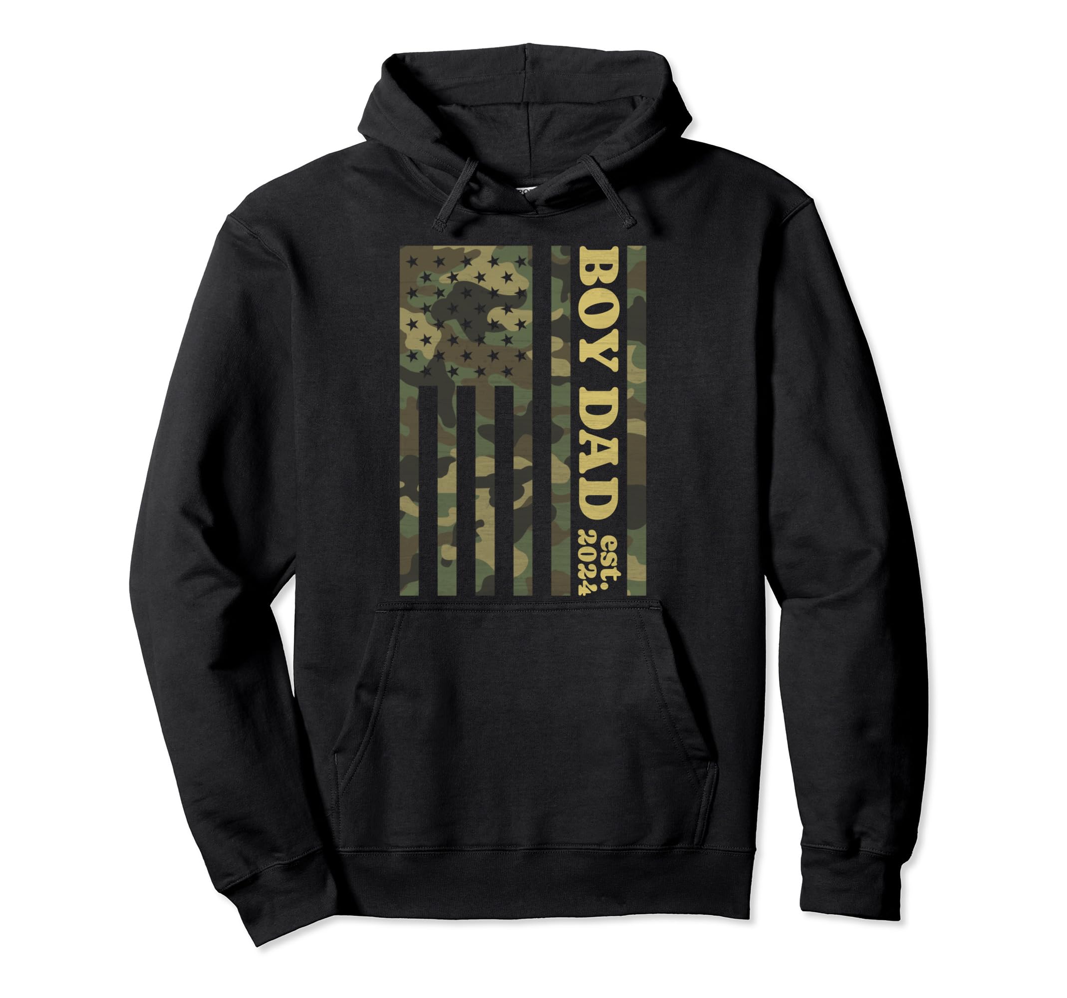 Camo Dad American Flag Camouflage Dad Hoodie - Custom Art Print for Adults - T-Shirt, Sweatshirt, Hoodie