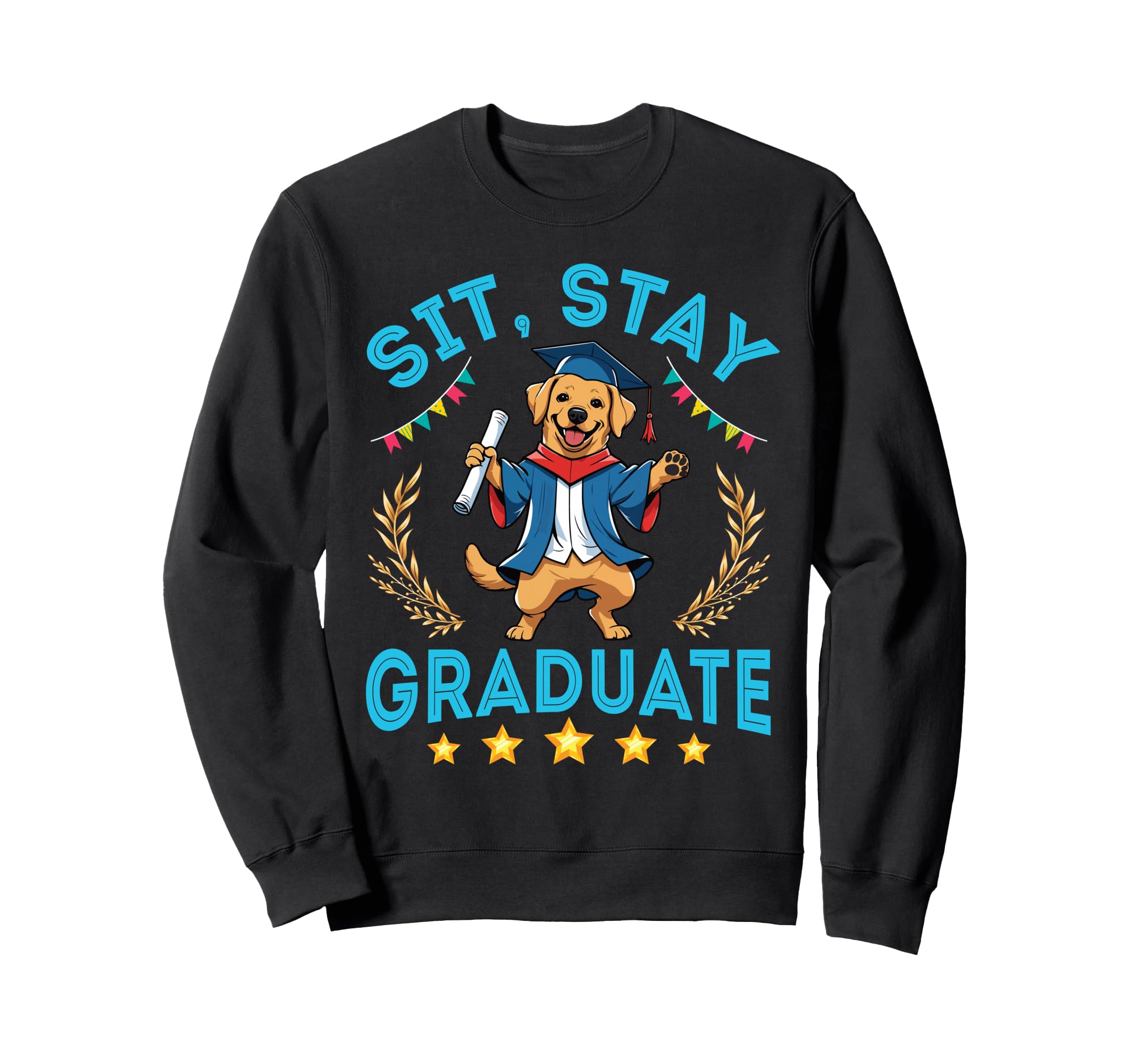 Labrador Senior Dad Mom Sit Stay Sweatshirt - Aesthetic Graphic Unisex - T-Shirt, Sweatshirt, Hoodie