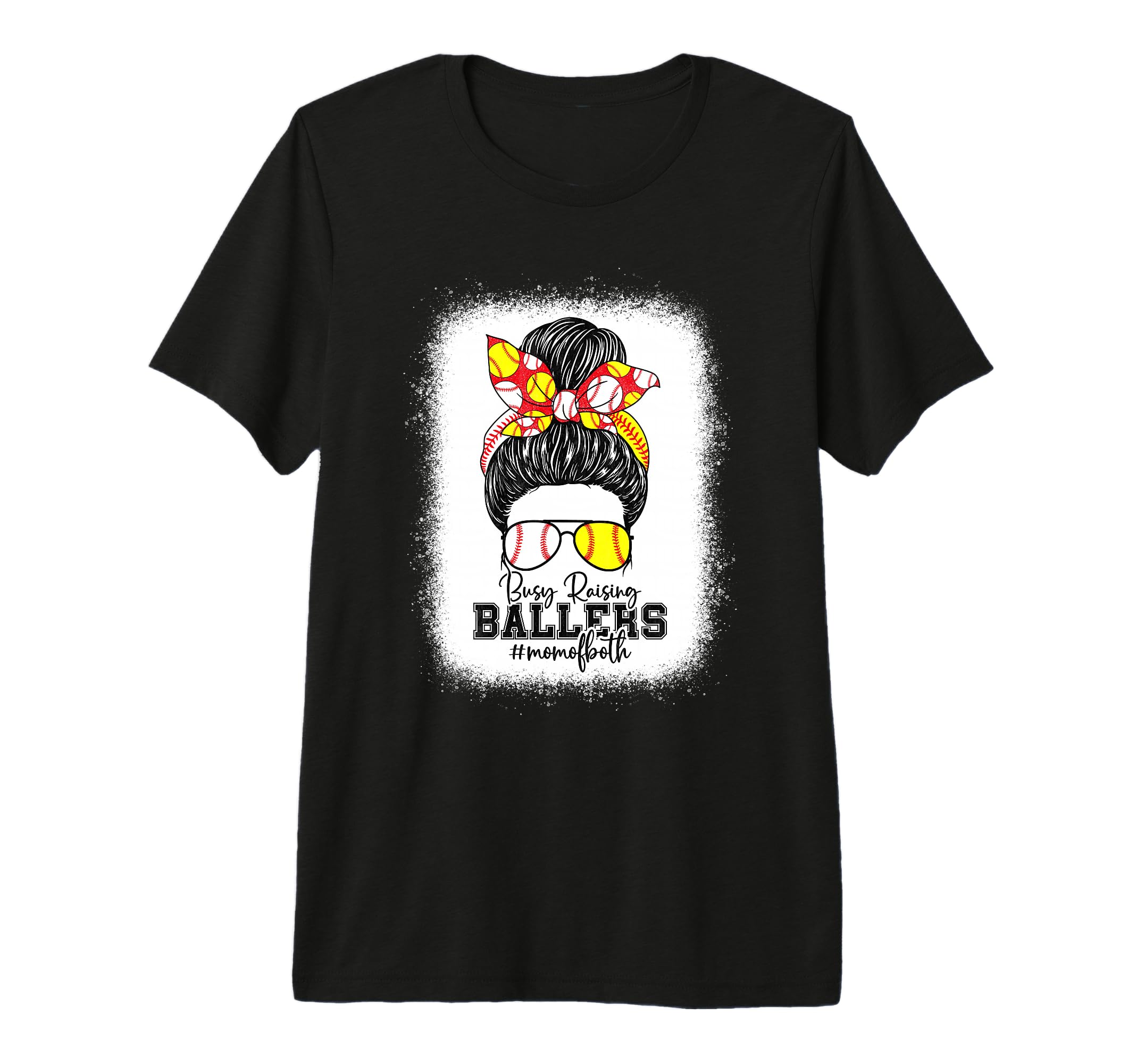 Busy Raising Ballers Softball Funny Messy T-Shirt - Unique Graphic Unisex - T-Shirt, Sweatshirt, Hoodie