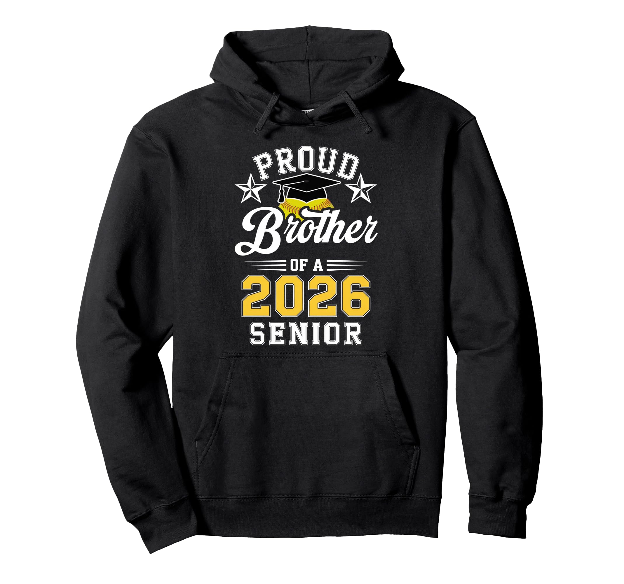 Proud Brother 2026 Senior Softball Hoodie - Fun Novelty Design Men Women - T-Shirt, Sweatshirt, Hoodie