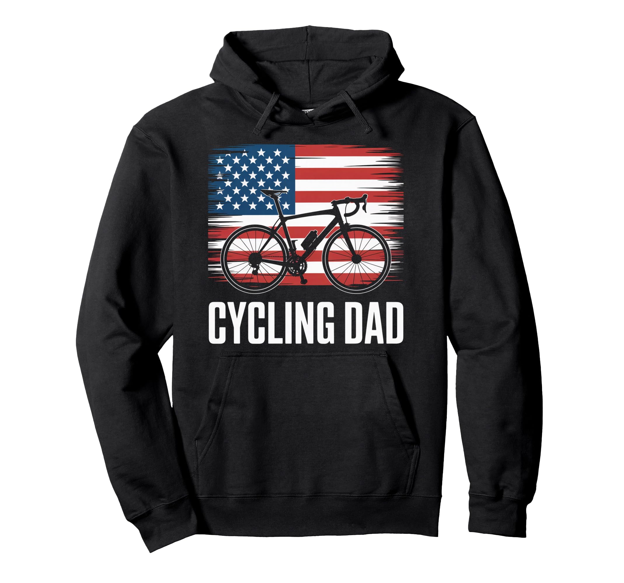 Cycling Dad American Flag Road Bike Hoodie - Graphic Print for Adults - T-Shirt, Sweatshirt, Hoodie