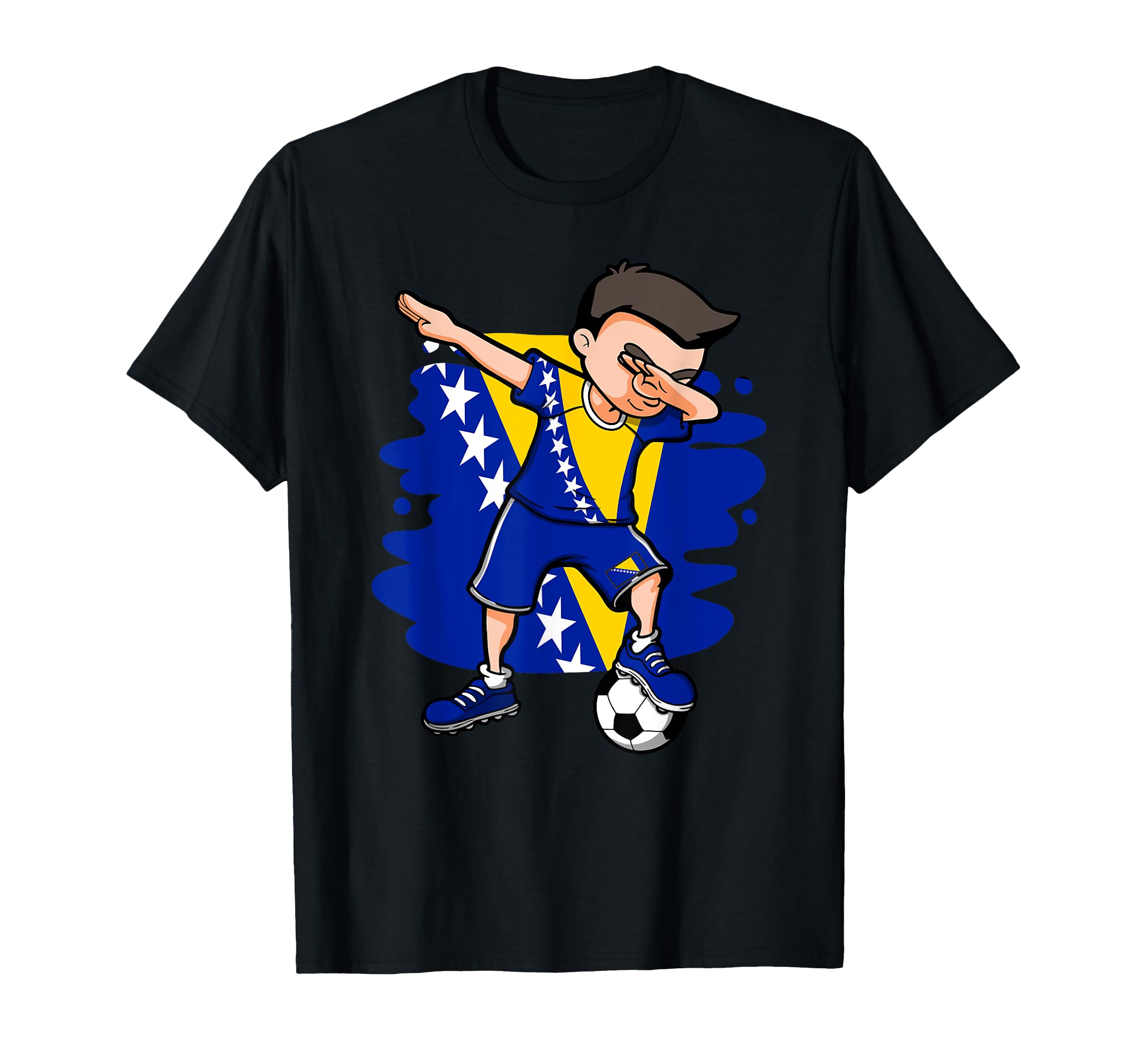 Dabbing Soccer Bosnia Herzegovina Fans T-Shirt - Trendy Graphic Unisex - T-Shirt, Sweatshirt, Hoodie