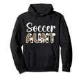 Soccer Aunt Leopard Aunt Soccer Player Hoodie - Aesthetic Graphic Unisex - T-Shirt, Sweatshirt, Hoodie