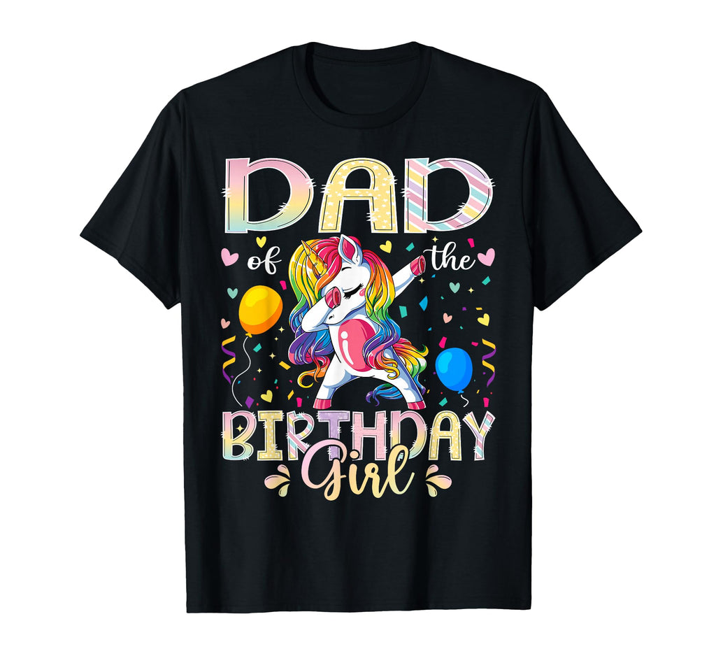 Dad Birthday Unicorn Dabbing Party T-Shirt - Streetwear Style Men Women - T-Shirt, Sweatshirt, Hoodie