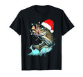 Dad Bass Fish Funny Fishing Santa Hat T-Shirt - Trendy Graphic Men Women - T-Shirt, Sweatshirt, Hoodie