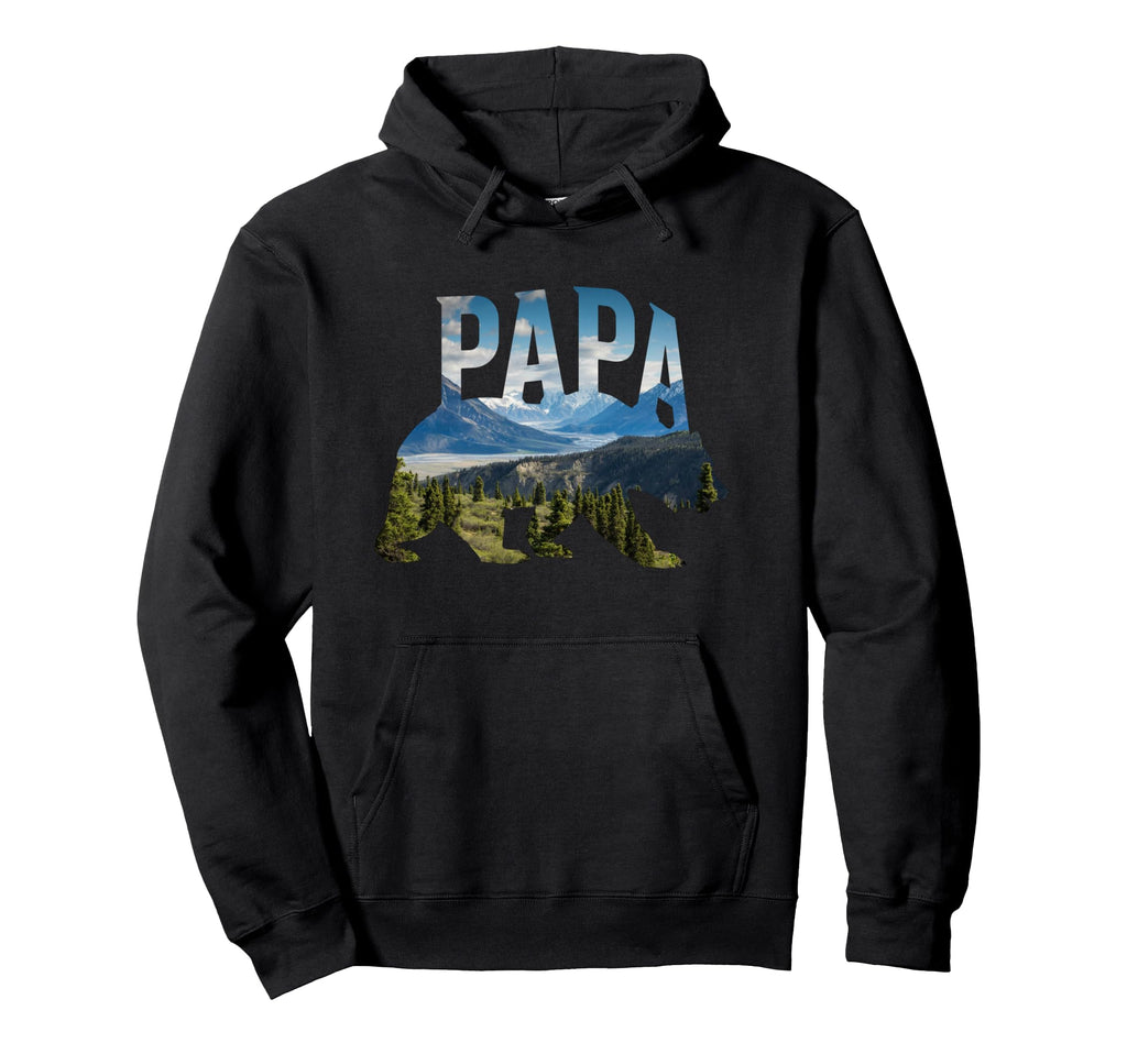 Papa Bear Mountains Daddy Bear Dad Hoodie - Graphic Print for Adults - T-Shirt, Sweatshirt, Hoodie