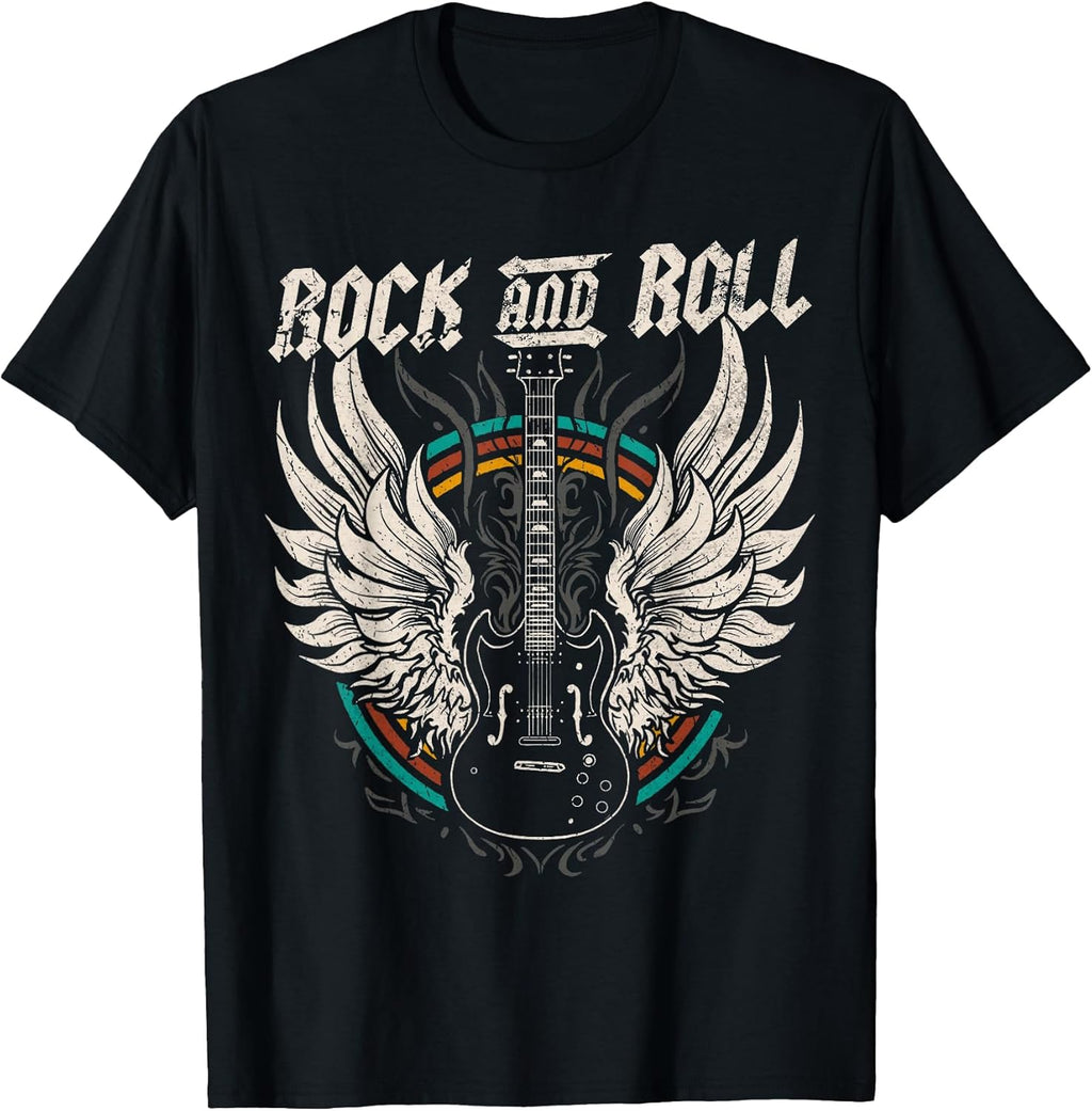 Rock and Roll Guitar Vintage Music - Adult & Kids T-Shirts, Sweatshirts & Hoodies apparel design preview 1