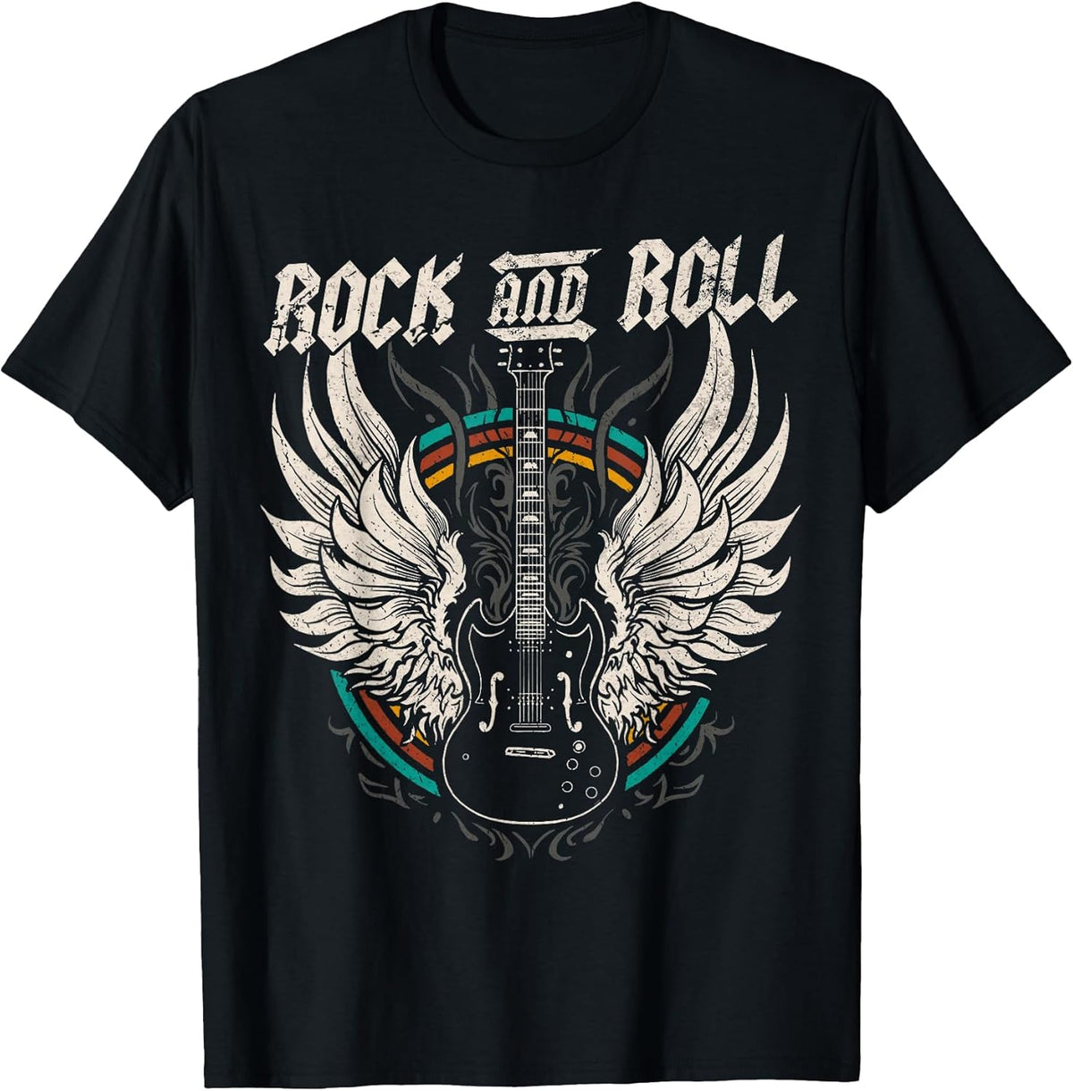 Rock and Roll Guitar Vintage Music - Adult & Kids T-Shirts, Sweatshirts & Hoodies apparel design preview 1