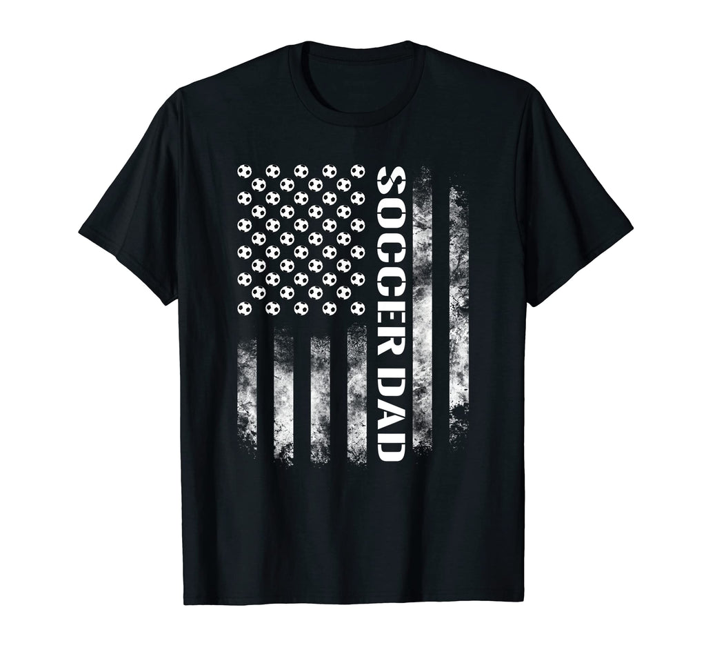 Soccer Dad I Usa Flag Fathers Day Gift T-Shirt - Custom Art Print Unisex - T-Shirt, Sweatshirt, Hoodie