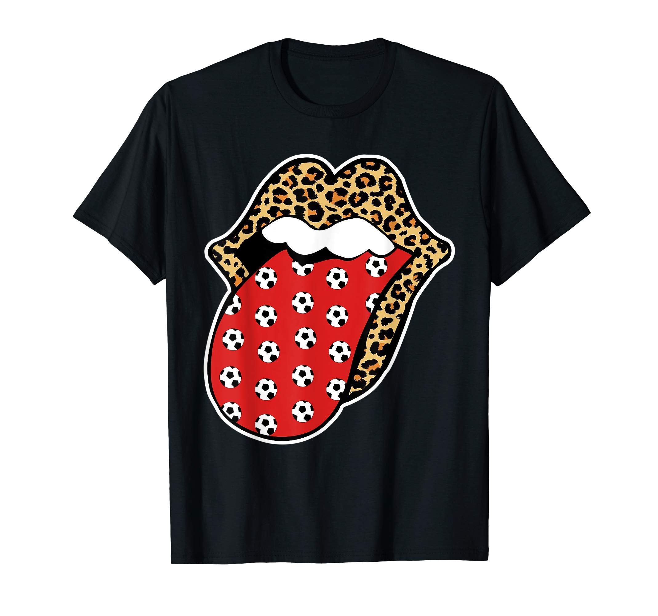 Leopard Lips Soccer Tongue Sticking T-Shirt - Custom Art Print Men Women - T-Shirt, Sweatshirt, Hoodie