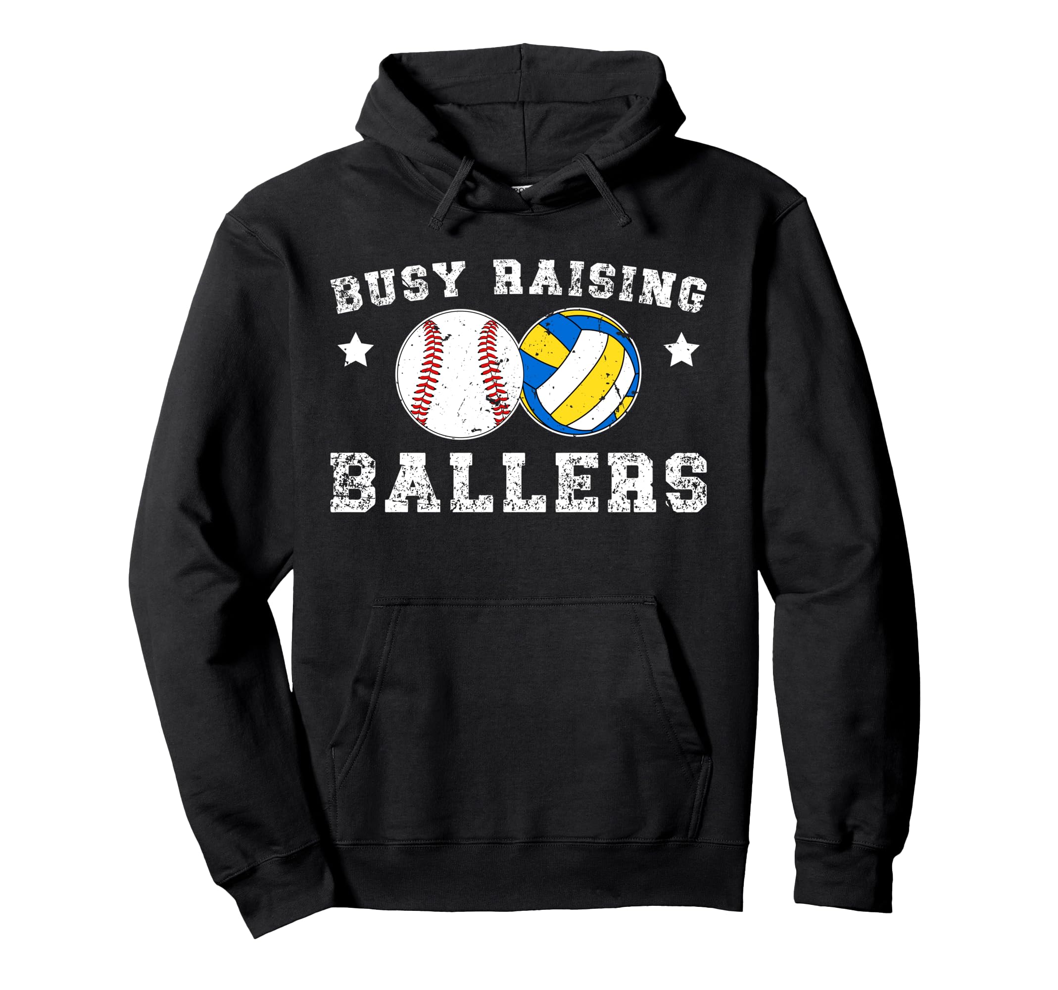 Busy Raising Ballers Volleyball Hoodie - Fun Novelty Design for Adults - T-Shirt, Sweatshirt, Hoodie