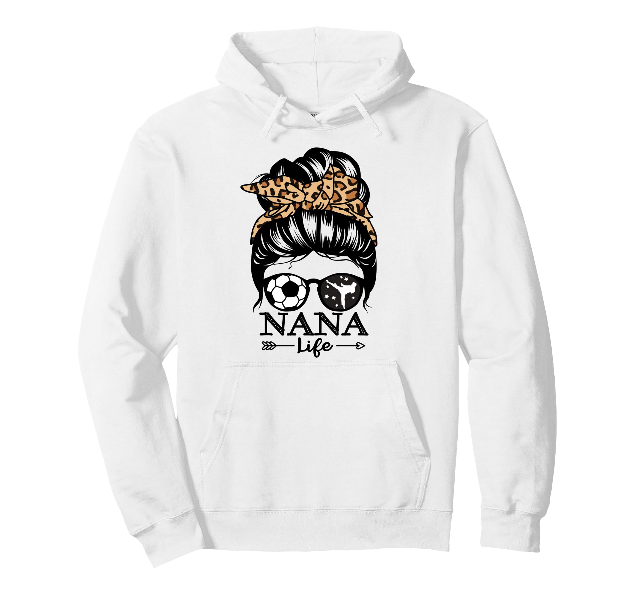 Nana Life Messy Bun Hair Funny Hoodie - Aesthetic Graphic for Adults - T-Shirt, Sweatshirt, Hoodie