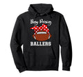 Busy Raising Ballers Mom Funny Football Hoodie - Graphic Print for Adults - T-Shirt, Sweatshirt, Hoodie