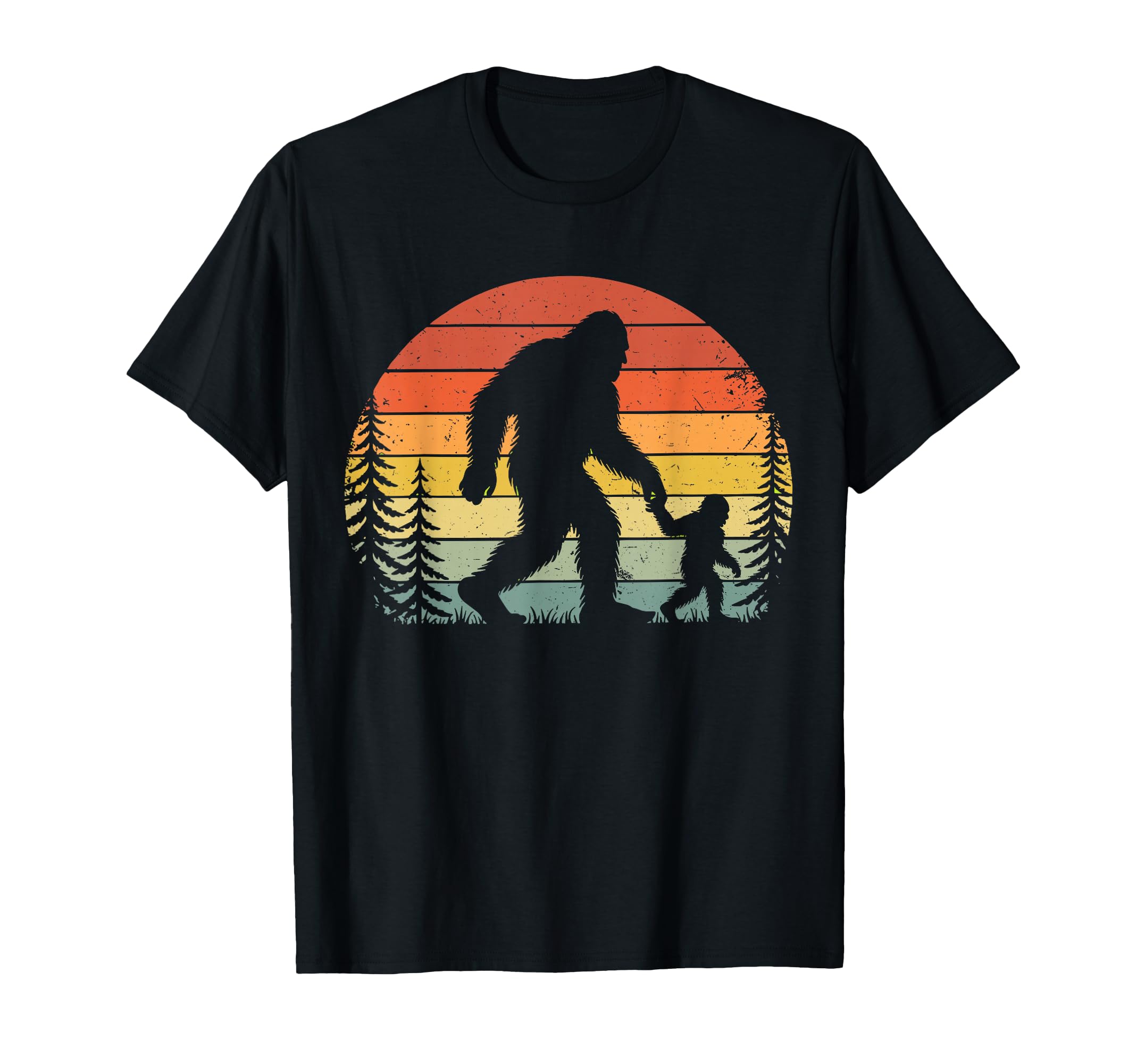Bigfoot Dad Fathers Day Father Son T-Shirt - Custom Art Print Men Women - T-Shirt, Sweatshirt, Hoodie