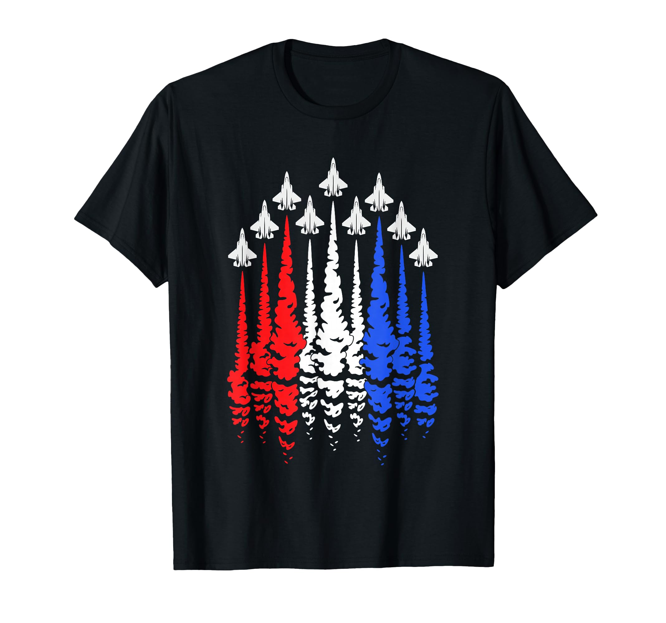 Red White Blue Patriotic Jets Usa T-Shirt - Novelty Apparel for Adults - T-Shirt, Sweatshirt, Hoodie