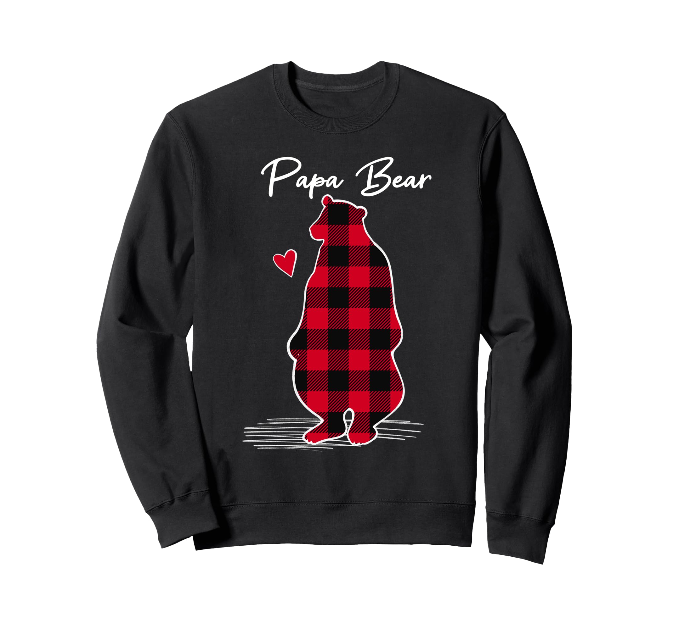 Mens Papa Bear Pajama Red Plaid Sweatshirt - Casual Everyday Wear Men Women - T-Shirt, Sweatshirt, Hoodie