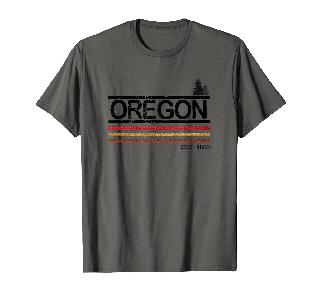 Oregon 1859 Trees And Stripes T-Shirt - Graphic Print Unisex - T-Shirt, Sweatshirt, Hoodie