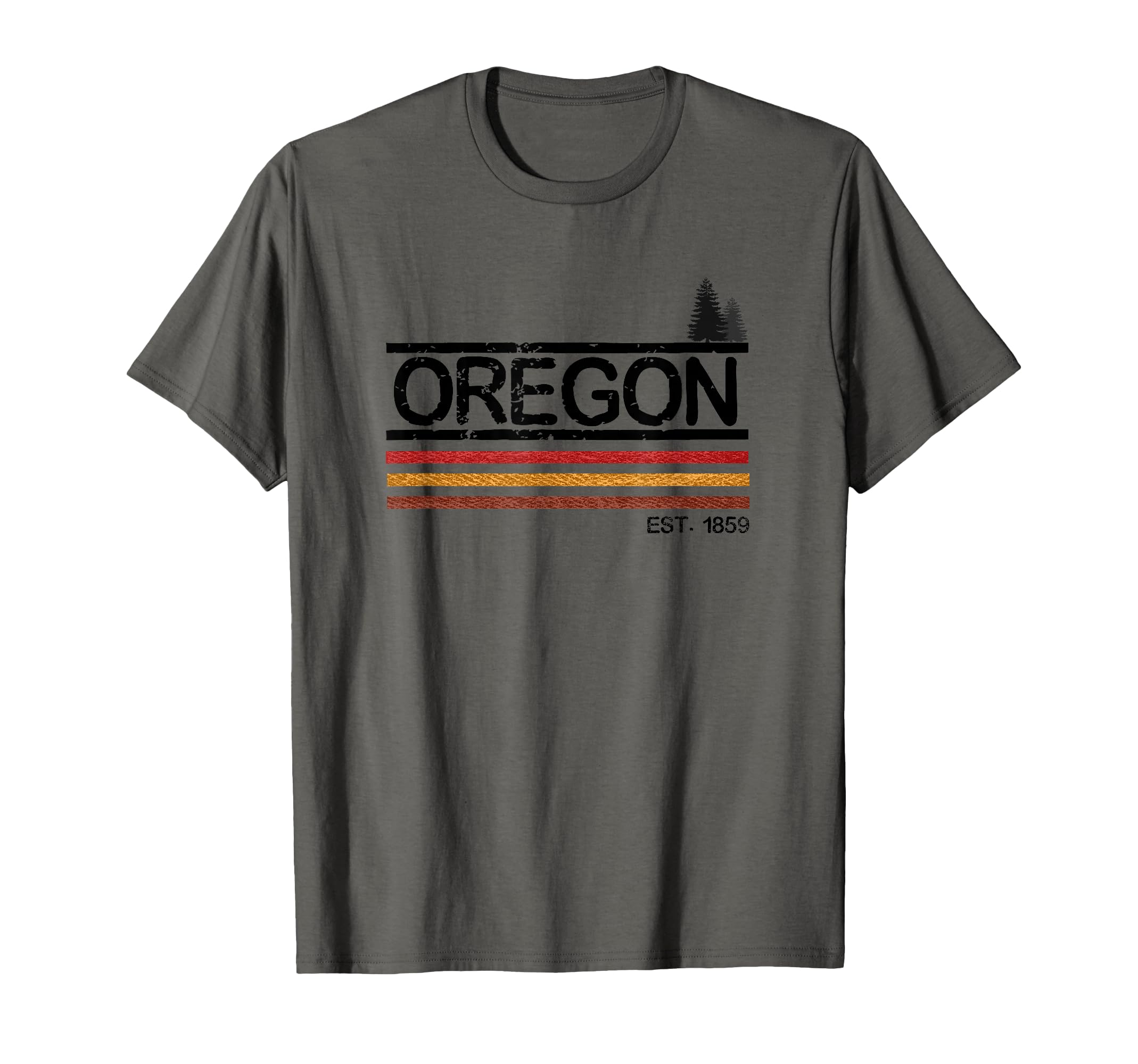 Oregon 1859 Trees And Stripes T-Shirt - Graphic Print Unisex - T-Shirt, Sweatshirt, Hoodie