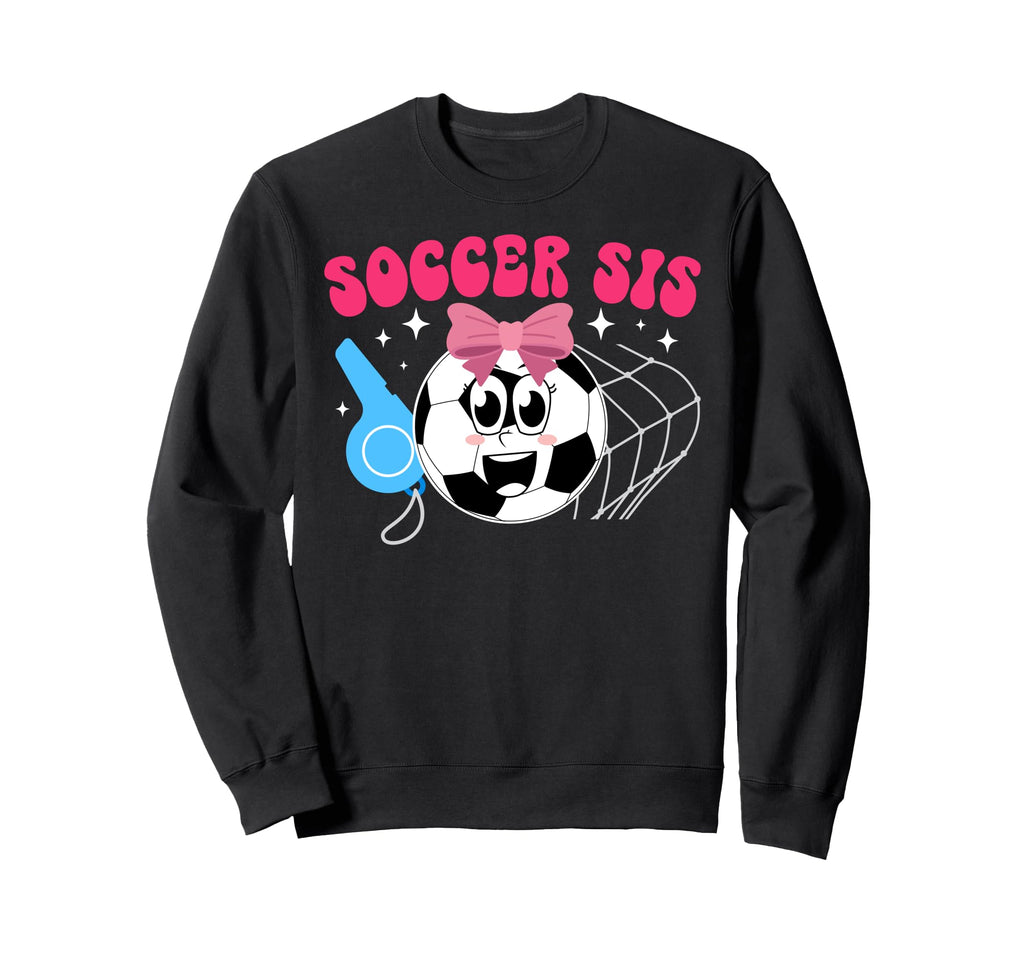 Soccer Sis Groovy Soccer Sister Sweatshirt - Fun Novelty Design for Adults - T-Shirt, Sweatshirt, Hoodie