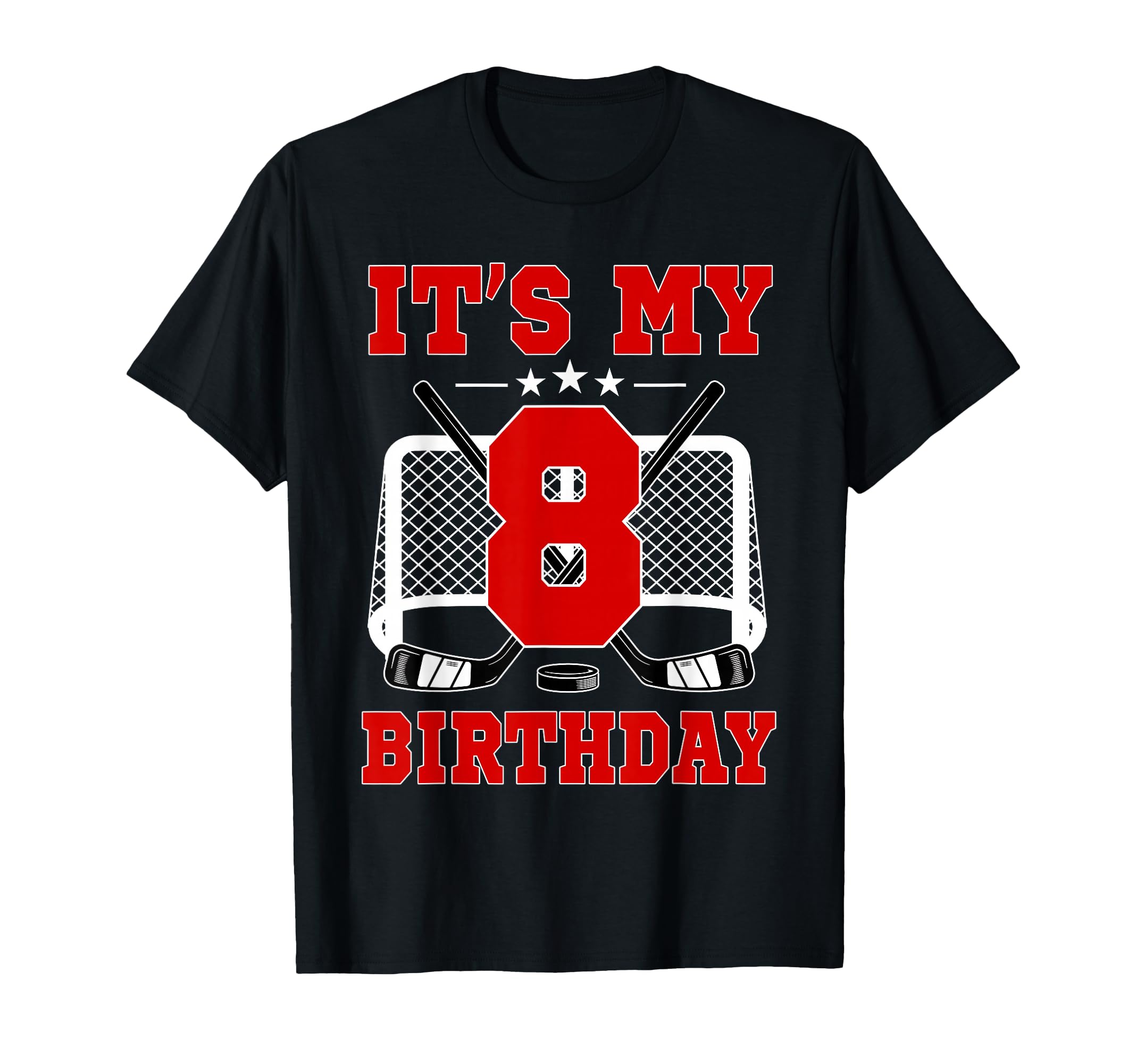 Its My 8Th Birthday Ice Hockey Theme 8 T-Shirt - Graphic Print for Adults - T-Shirt, Sweatshirt, Hoodie