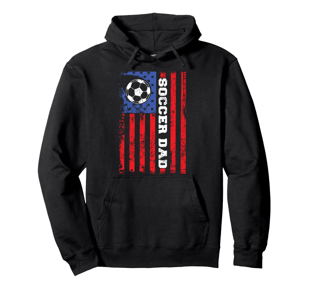 Soccer Dad Usa Flag All American Hoodie - Casual Everyday Wear Men Women - T-Shirt, Sweatshirt, Hoodie
