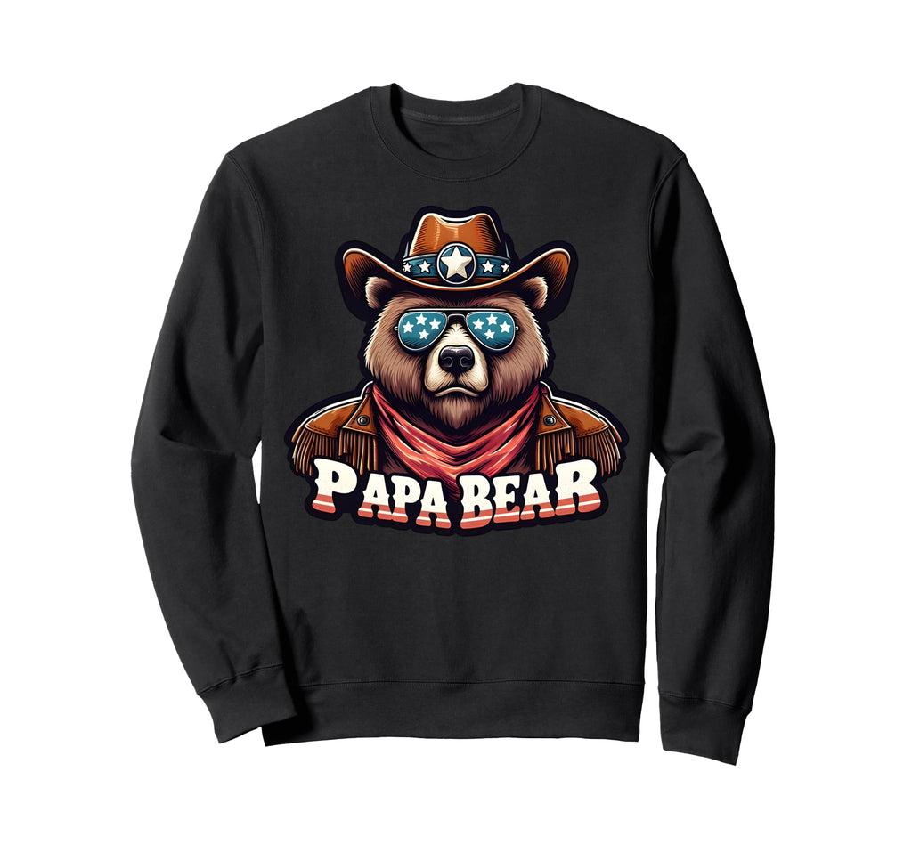 Papa Bear Gifts Funny Birthday Fun Sweatshirt - Minimalist Print Men Women - T-Shirt, Sweatshirt, Hoodie