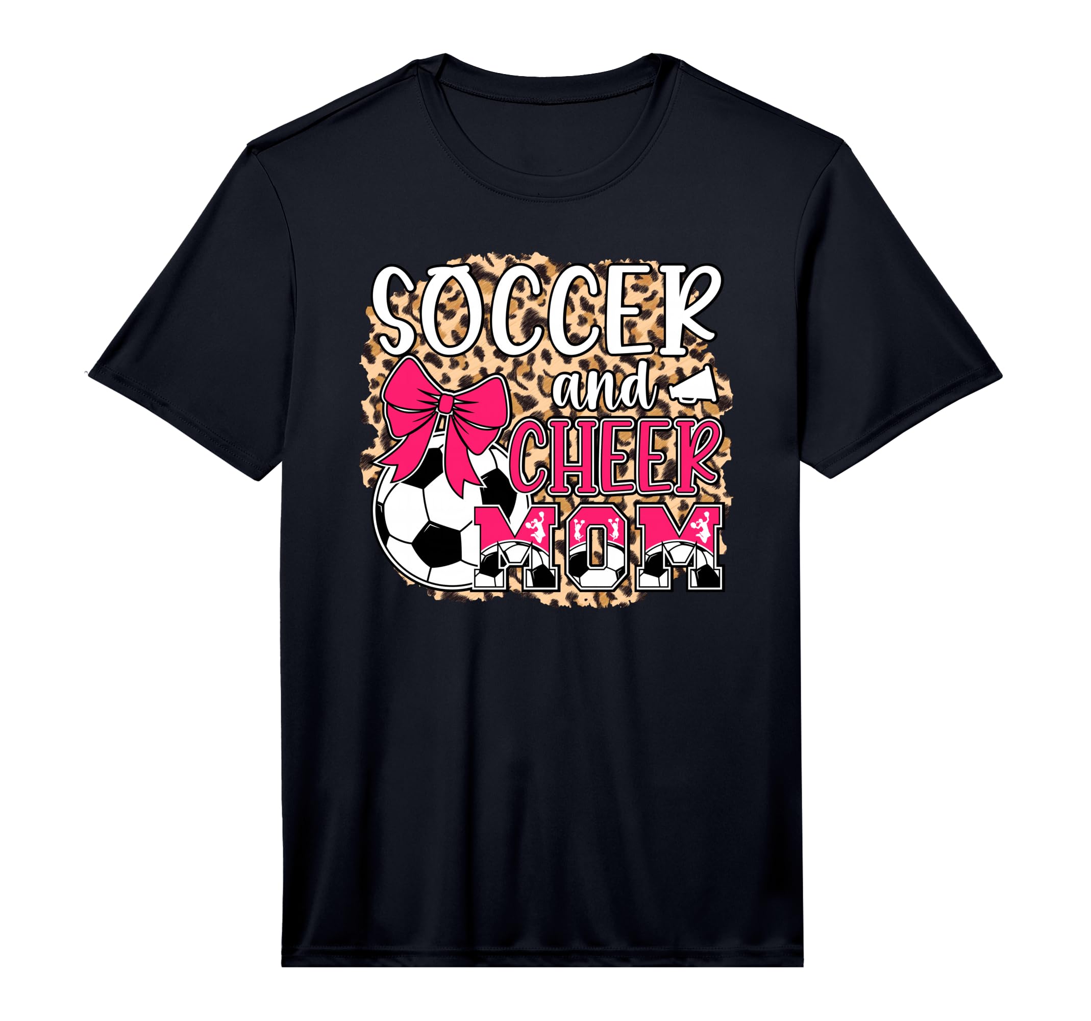 Mens Soccer And Cheer Mom Leopard T-Shirt - Trendy Graphic Men Women - T-Shirt, Sweatshirt, Hoodie