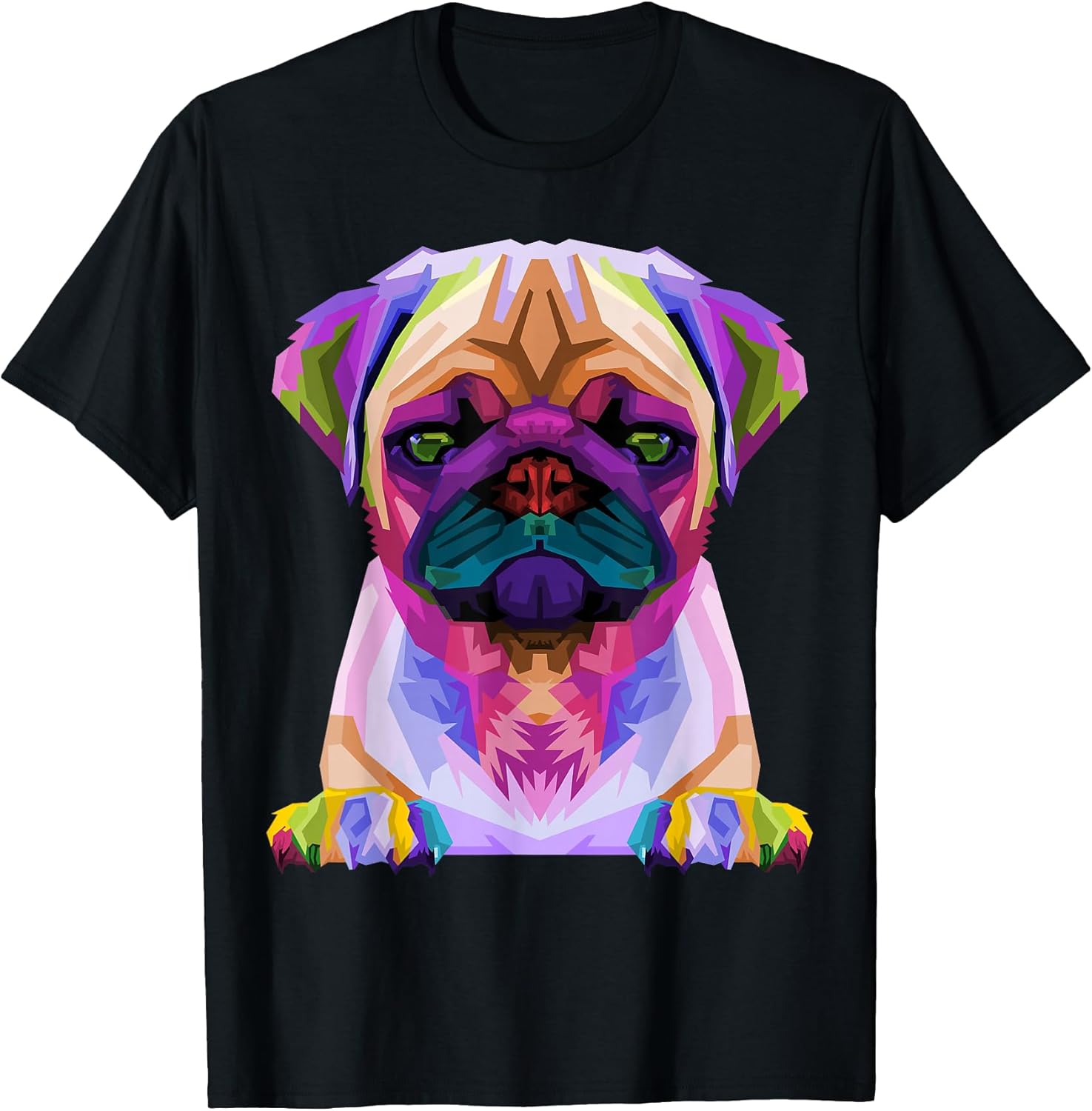 Pug Pop Art Colorful Portrait for Dog Lovers - Adult & Kids T-Shirts, Sweatshirts & Hoodies apparel design preview 1