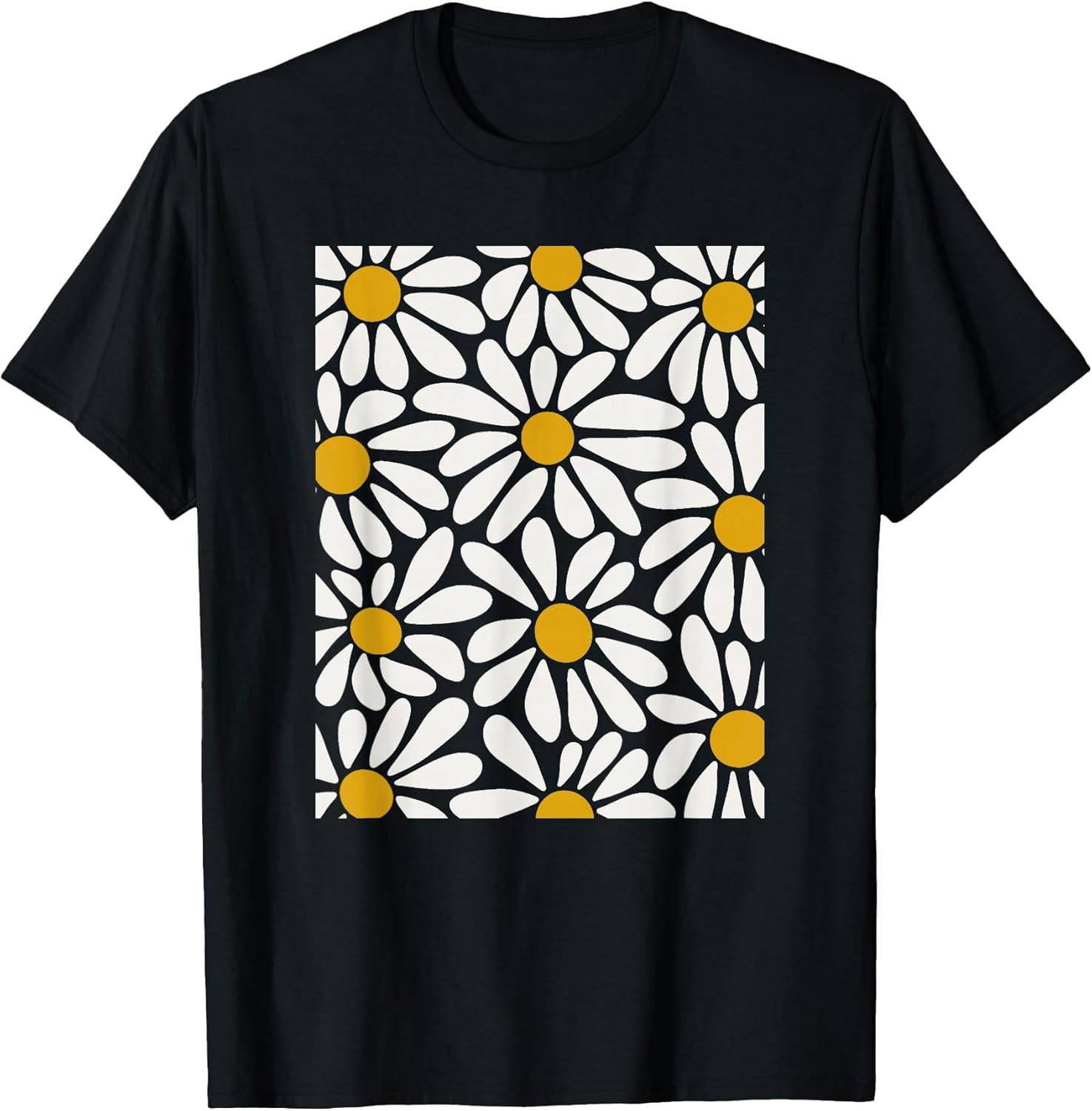 Boho Retro White Daisy Floral Summer Art - Adult & Kids T-Shirts, Sweatshirts & Hoodies apparel design preview 1