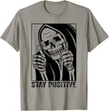 Funny Skull Stay Positive Skeleton Halloween - Adult & Kids T-Shirts, Sweatshirts & Hoodies apparel design preview 1