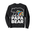 Autism Dad Papa Bear Autistic Child Sweatshirt - Trendy Graphic Unisex - T-Shirt, Sweatshirt, Hoodie
