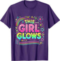 This Girl Glows for Kids Tie Dye Bright Color 80's - Adult & Kids T-Shirts, Sweatshirts & Hoodies apparel design preview 1