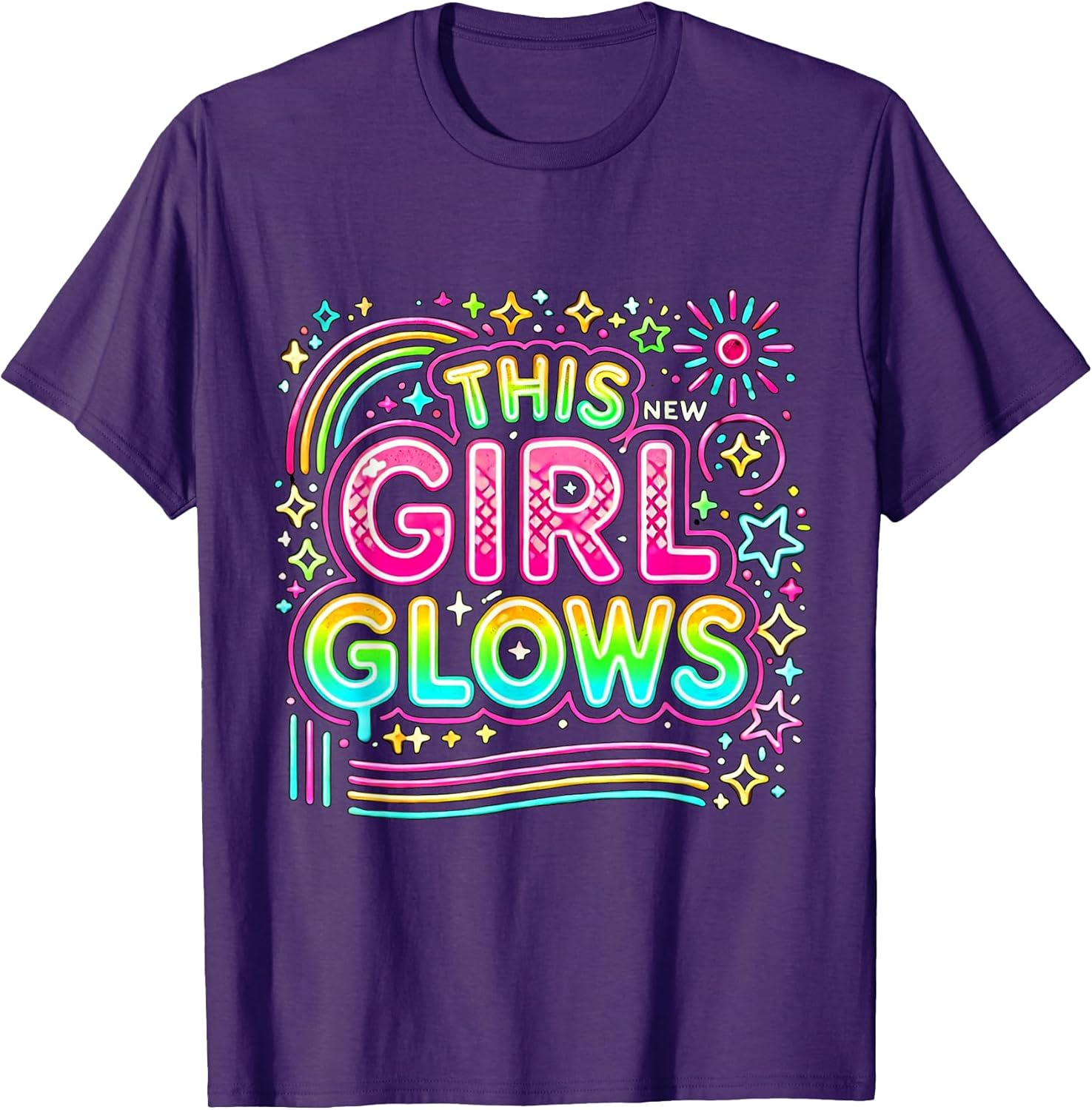 This Girl Glows for Kids Tie Dye Bright Color 80's - Adult & Kids T-Shirts, Sweatshirts & Hoodies apparel design preview 1