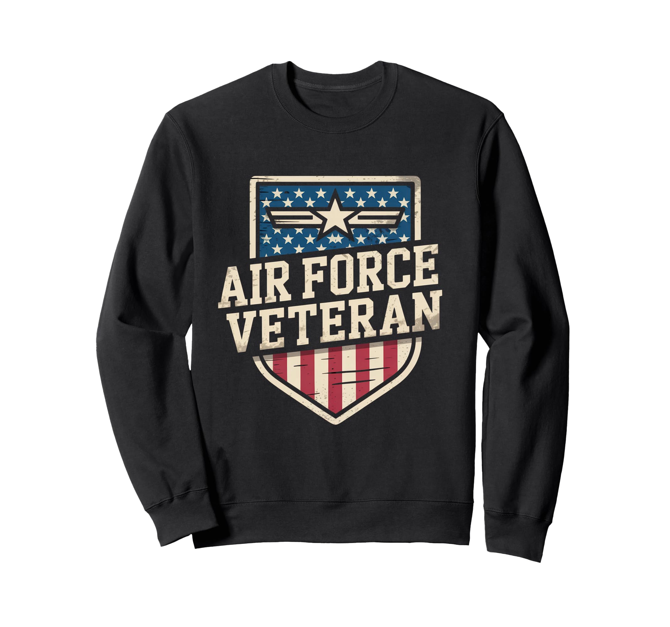Air Force Veteran Us American Flag Dad Sweatshirt - Unique Graphic Unisex - T-Shirt, Sweatshirt, Hoodie