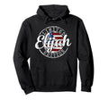 Elijah Usa Flag Stamp Personalized Name Hoodie - Unique Graphic for Adults - T-Shirt, Sweatshirt, Hoodie