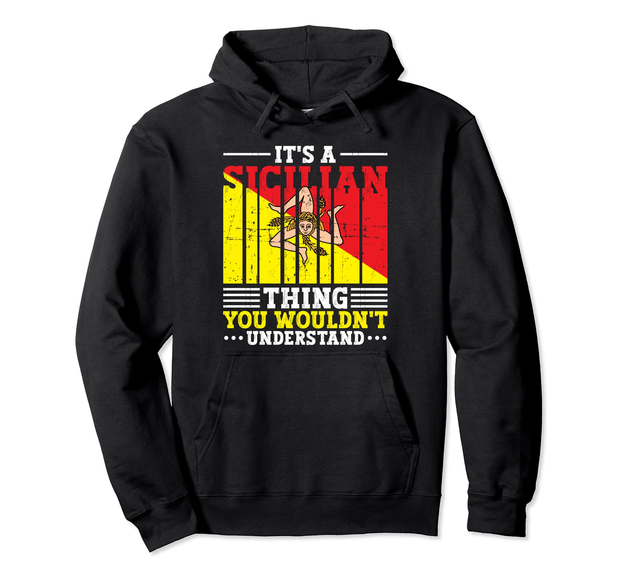 Best Bearded Sicilian Dad Sicily Flag Hoodie - Casual Everyday Wear Unisex - T-Shirt, Sweatshirt, Hoodie