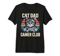 Mens Cat Dad Gamer Club Tri Blend T-Shirt - Trendy Graphic Unisex - T-Shirt, Sweatshirt, Hoodie