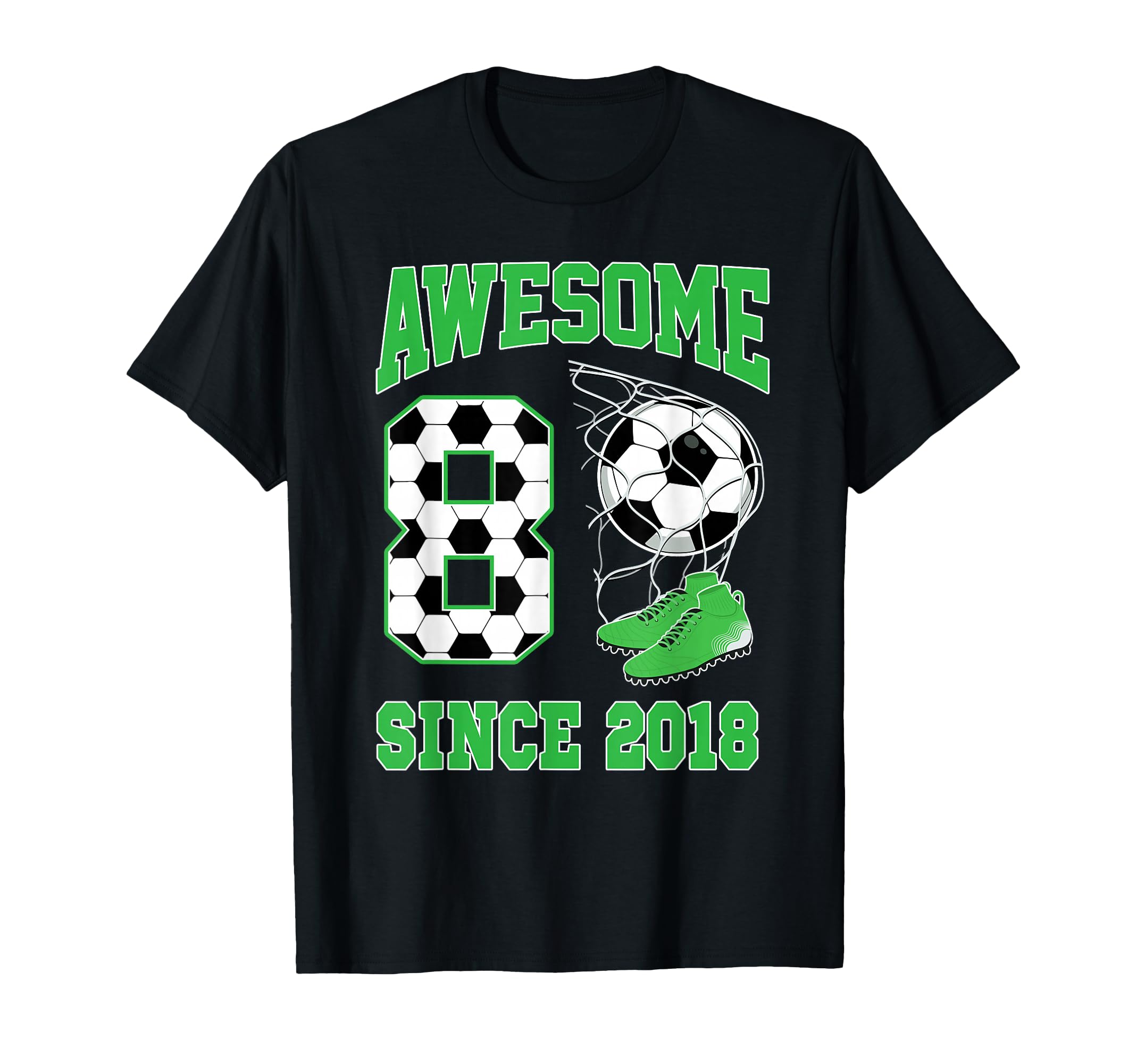 8 Year Old Awesome 8 Since 2018 T-Shirt - Minimalist Print for Adults - T-Shirt, Sweatshirt, Hoodie