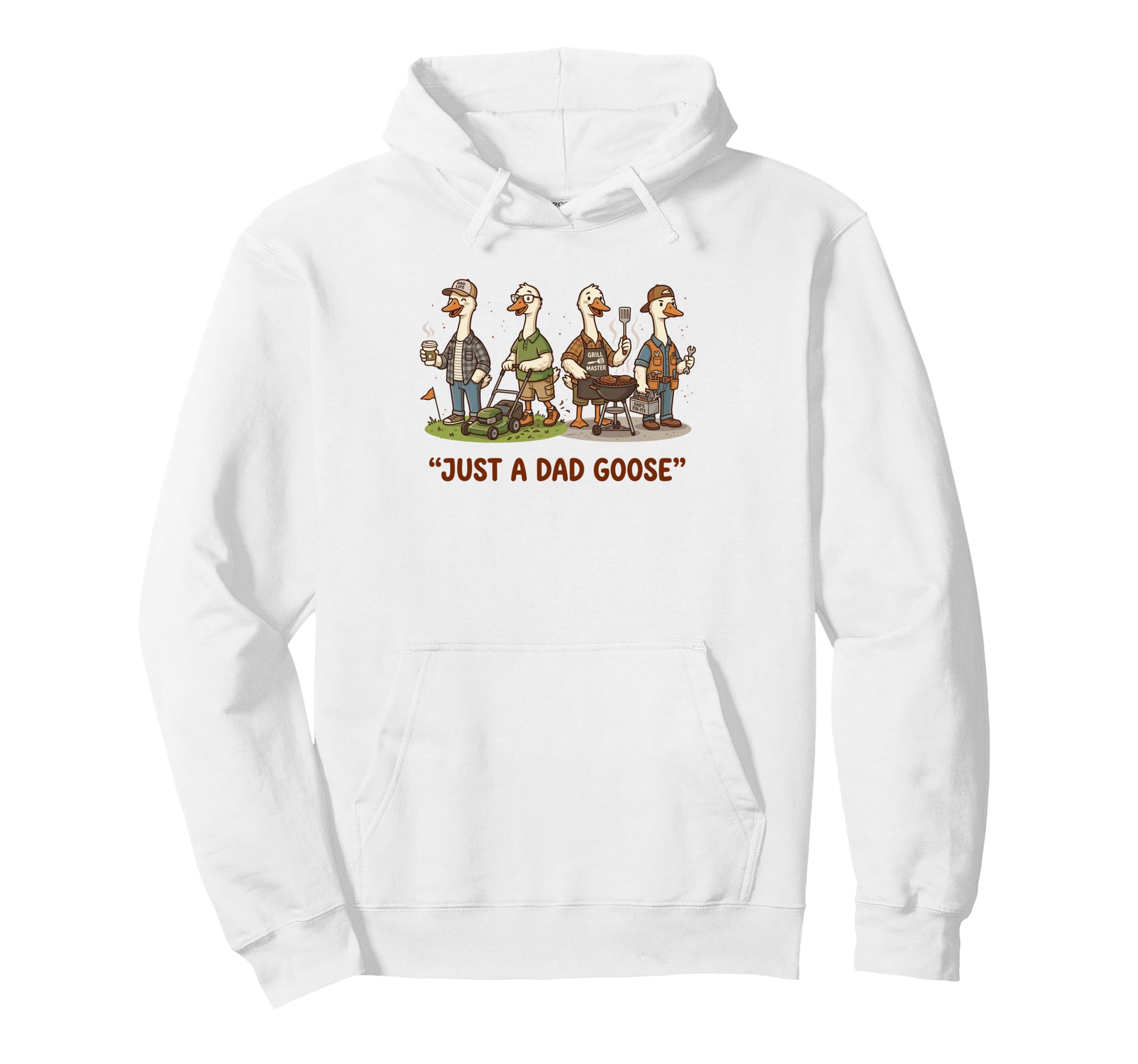 Funny Dad Goose Fatherhood Cartoon Hoodie - Casual Everyday Wear Men Women - T-Shirt, Sweatshirt, Hoodie