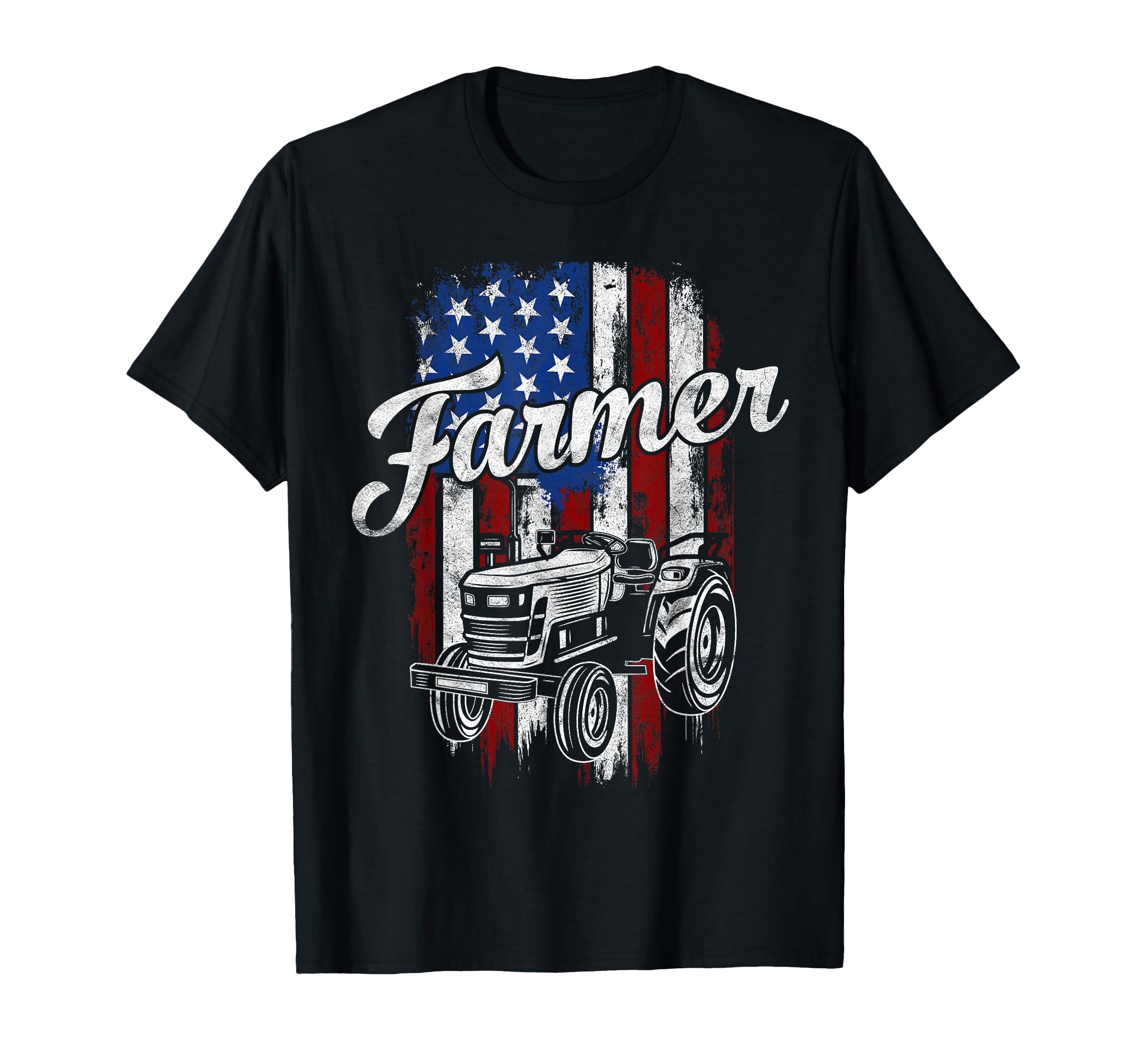 Farmer American Flag Farming Gift Usa T-Shirt - Minimalist Print Men Women - T-Shirt, Sweatshirt, Hoodie
