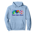 Soccer Tie Dye Peace Love Soccer Player Hoodie - Minimalist Print Unisex - T-Shirt, Sweatshirt, Hoodie