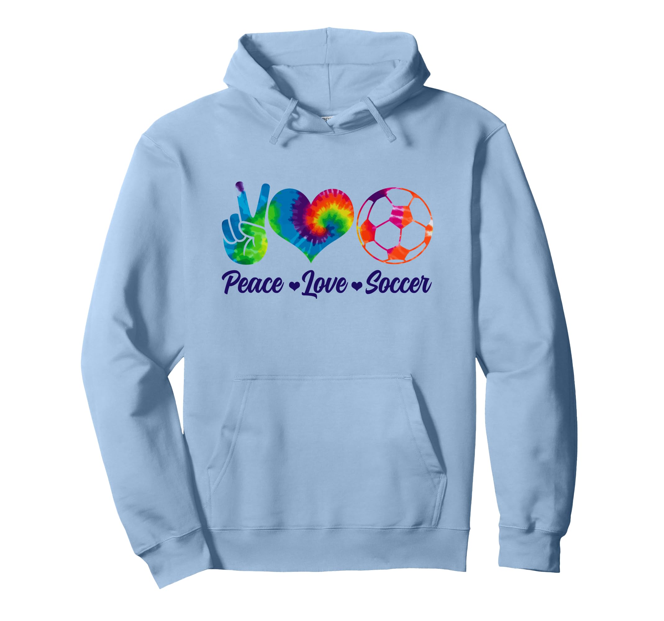 Soccer Tie Dye Peace Love Soccer Player Hoodie - Minimalist Print Unisex - T-Shirt, Sweatshirt, Hoodie